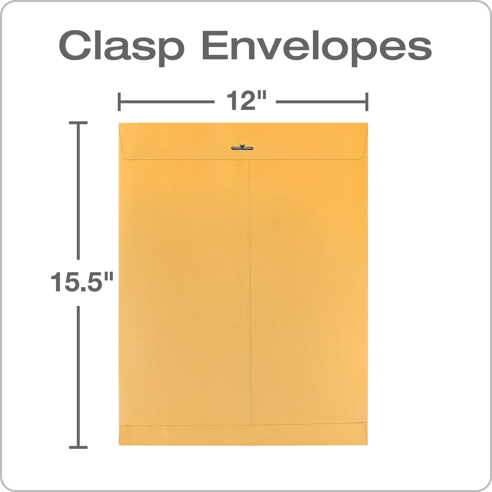 Quality Park 12 x 15-1/2 Clasp Envelopes, and Gummed 12 x 15.5, Kraft