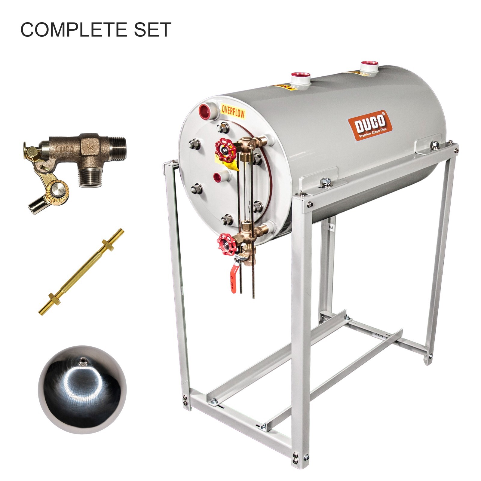 46 GALLON STAINLESS STEEL BOILER CONDENSATE RETURN TANK COMPLETE SET, 18″x42″