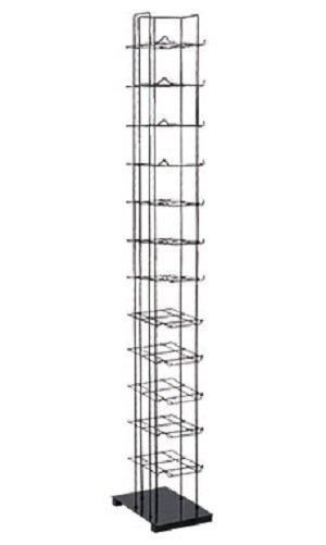 72 Hats Cap Hat Rack 12-Tier Baseball Tower Black Floor Standing Display 78″ H