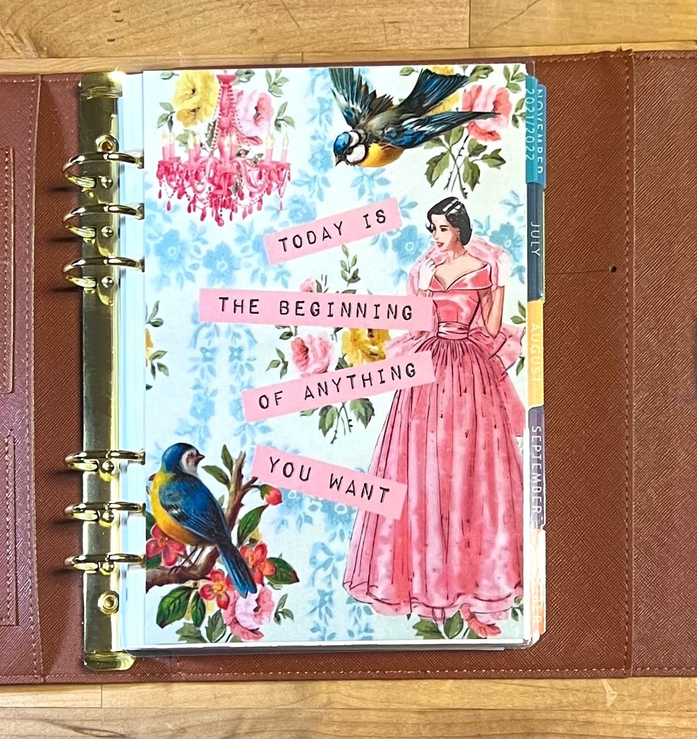 *Today is Beginning..» Cover Set for use w/ Erin Condren A5 Ring Agenda Binder~