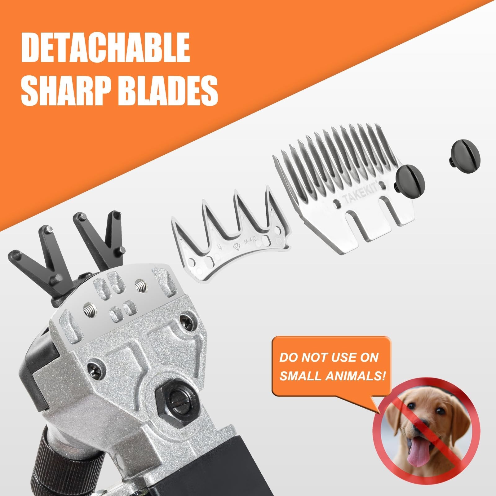 TAKEKIT Sheep Shears, 500W Professional Heavy Duty Sheep Clippers for Groomin…