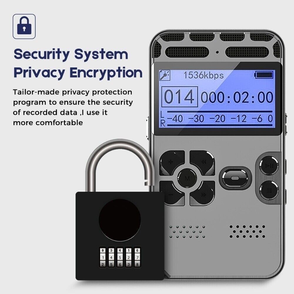 64GB Digital Voice Recorder with LCD Display & MP3 Playback