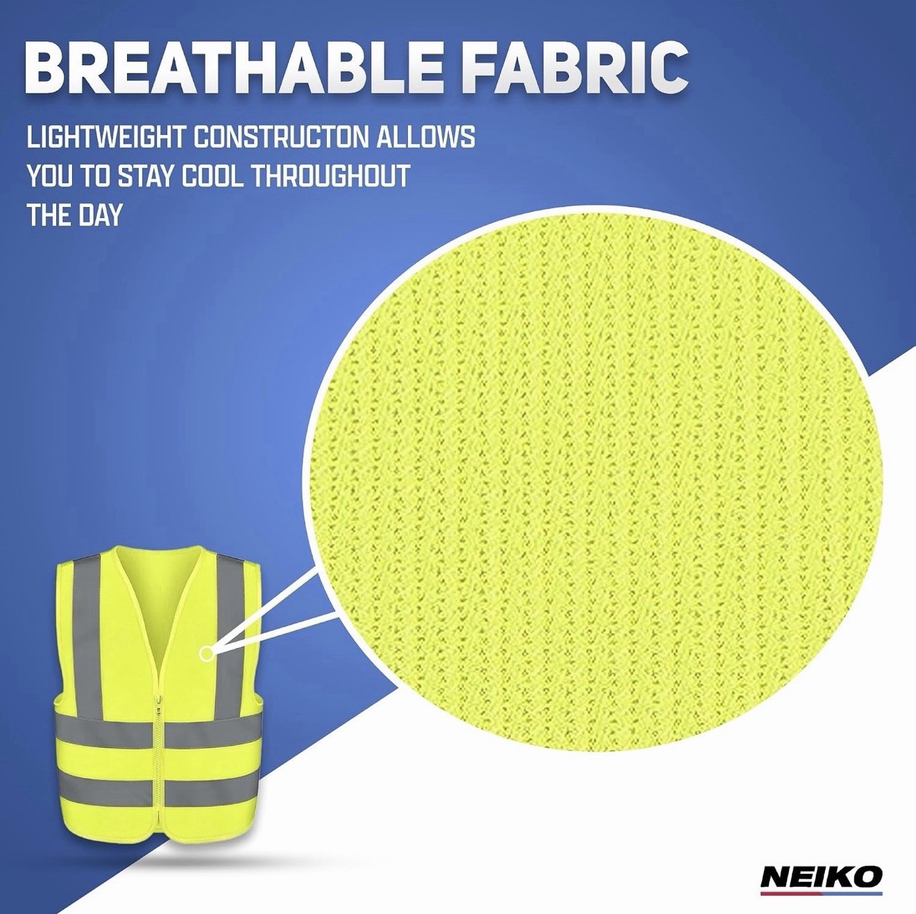 4-pack Neiko High Visibility Safety Vest, ANSI Class 2, No Pocket, XXXL , 53949A