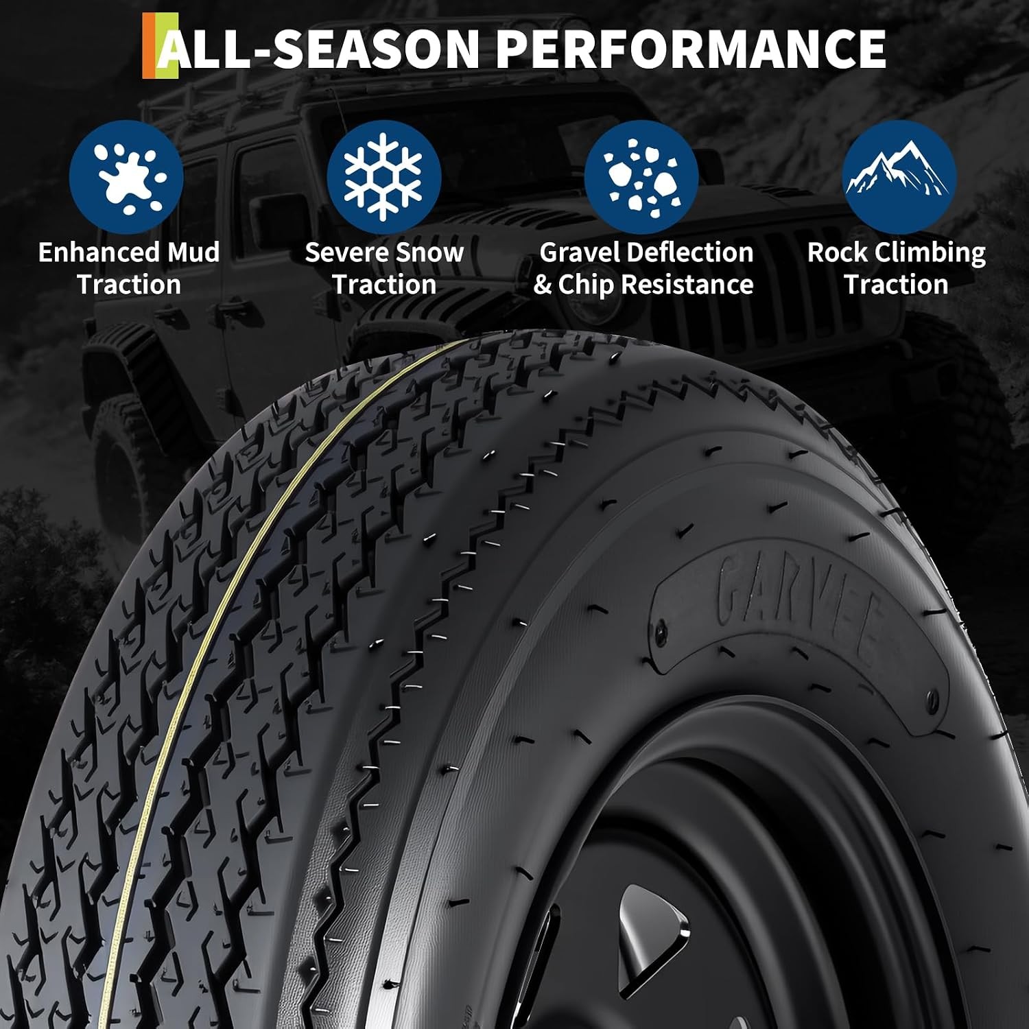 2PCS Trailer Tire On Rim 5.30-12 5 Lug Trailer Tires12In Wheels Load Range C 6PR