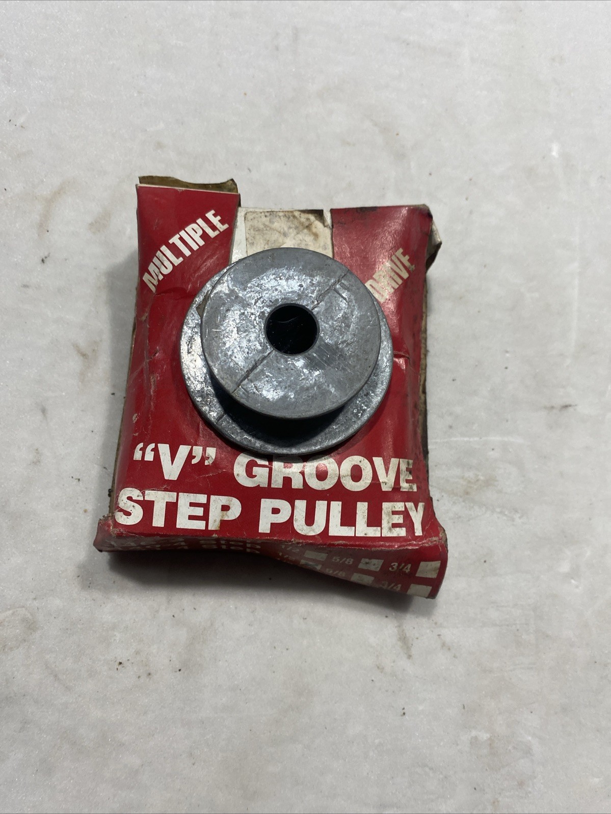 Aluminum NOS 4 STEP PULLEY V BELT, 1/2” Bore, Die Casting Co