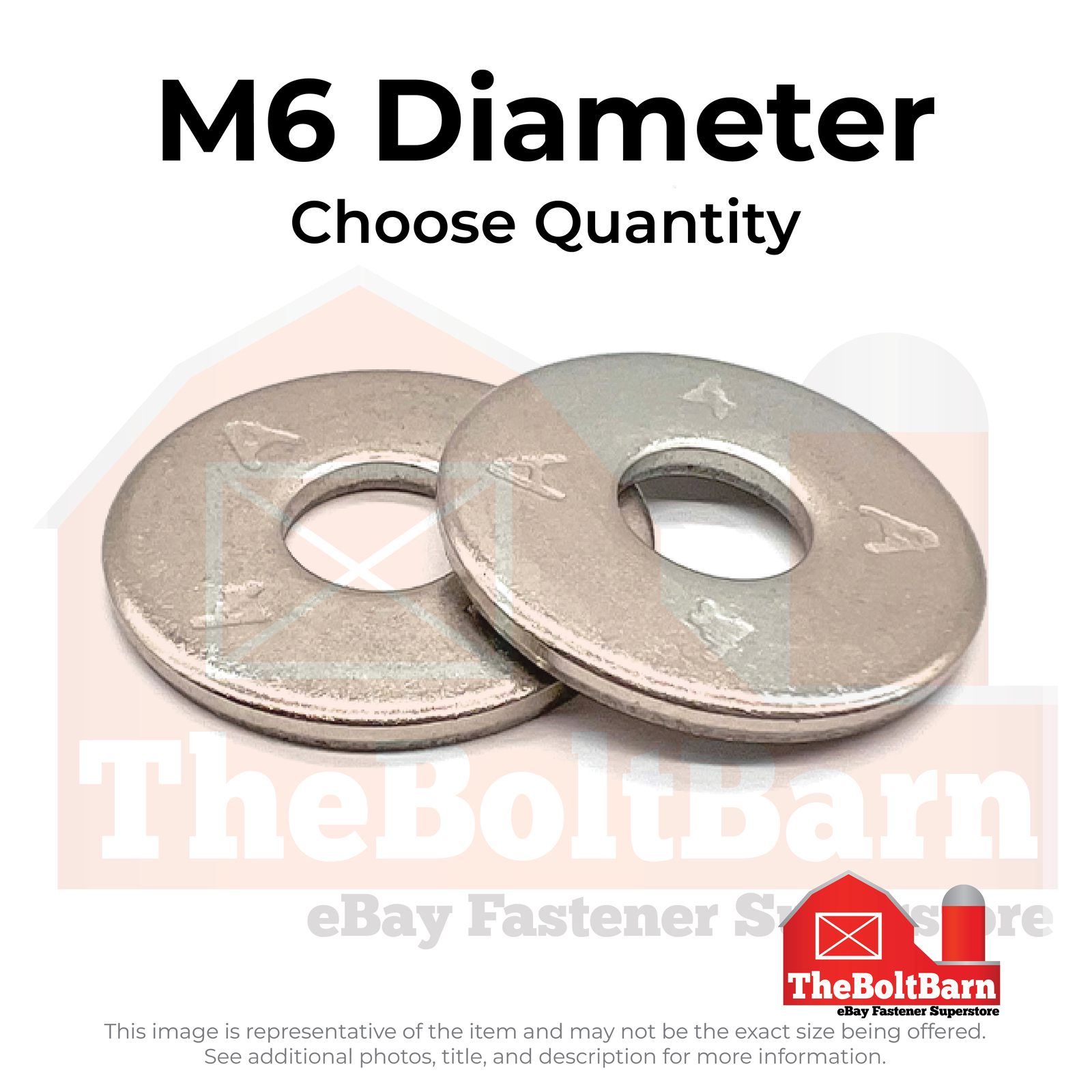 M6x18x1.6 A4-70 Stainless Steel Fender Washers (Pick Quantity)