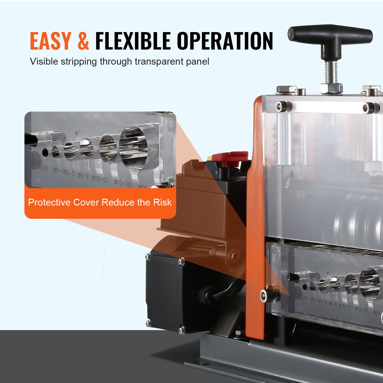Electric Wire Stripping Machine Copper Cable Stripper 0.06»-0.98» 60 W