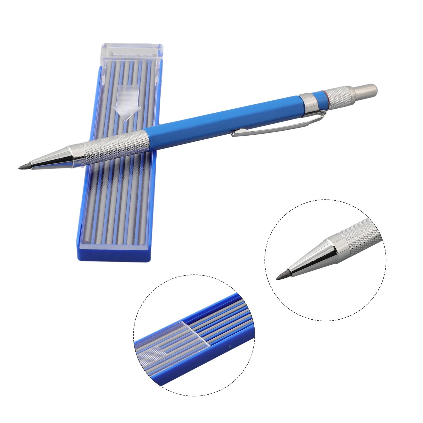 .Silver Streak Welders Pencil With 12 Pcs Round Silver Refills, Metal Marker.