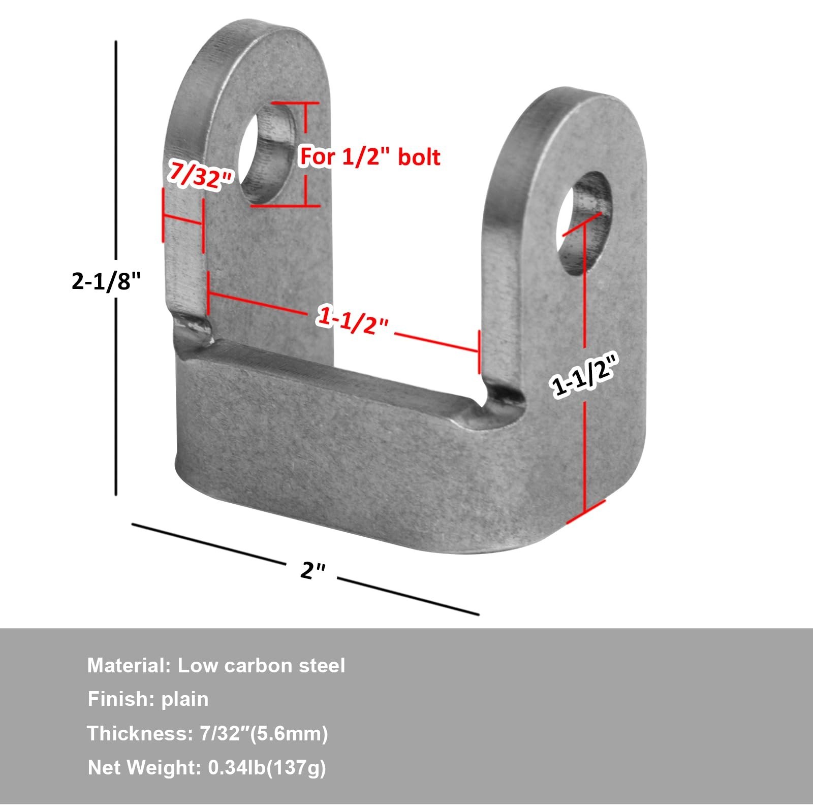4 Pack Shock Mount Bracket, Heavy Duty Weld On Bracket for 1-1/2″ Truck Axle …