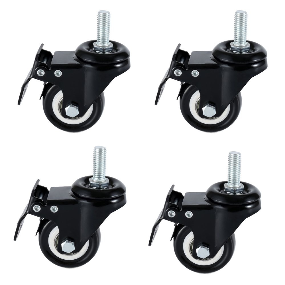 2″ Stem Casters, Heavy Duty Swivel Stem Casters PU Foam Quite Mute No Noise C…