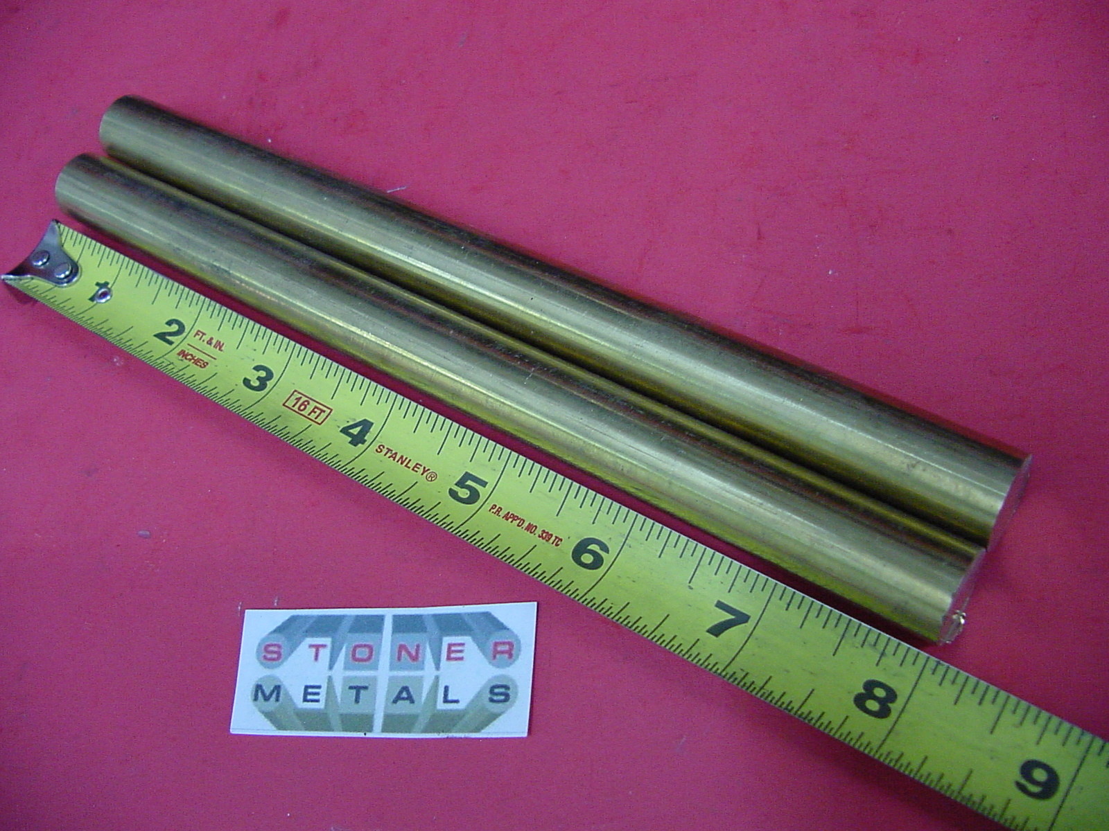 2 Pieces 5/8″ C360 BRASS SOLID ROUND ROD 8″ long H02 Lathe Bar Stock 1/2 Hard
