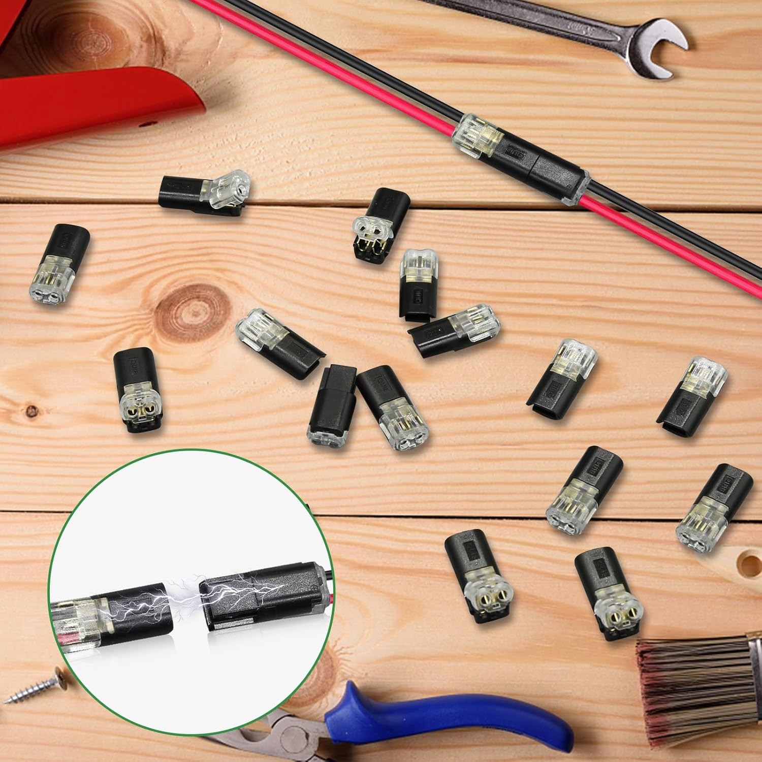 20/50pcs Double-Wire Plug-in Connector Led Light Strip Fast Connectors with 2Pin