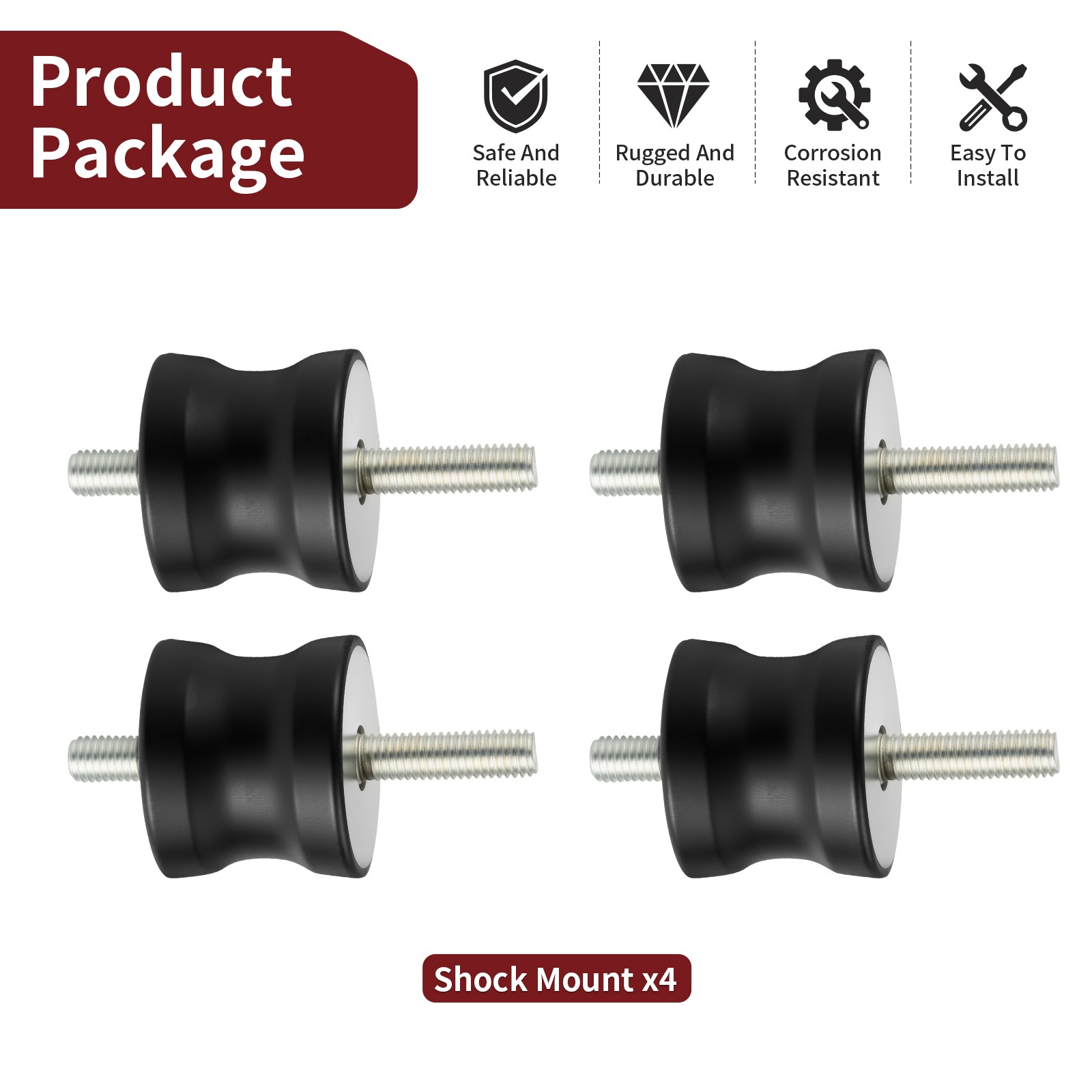 Shock mount 4 Pack For Multiquip MVC-64VH/VHW MVC80VH/VHW, MVC82VH/VHW 939010254