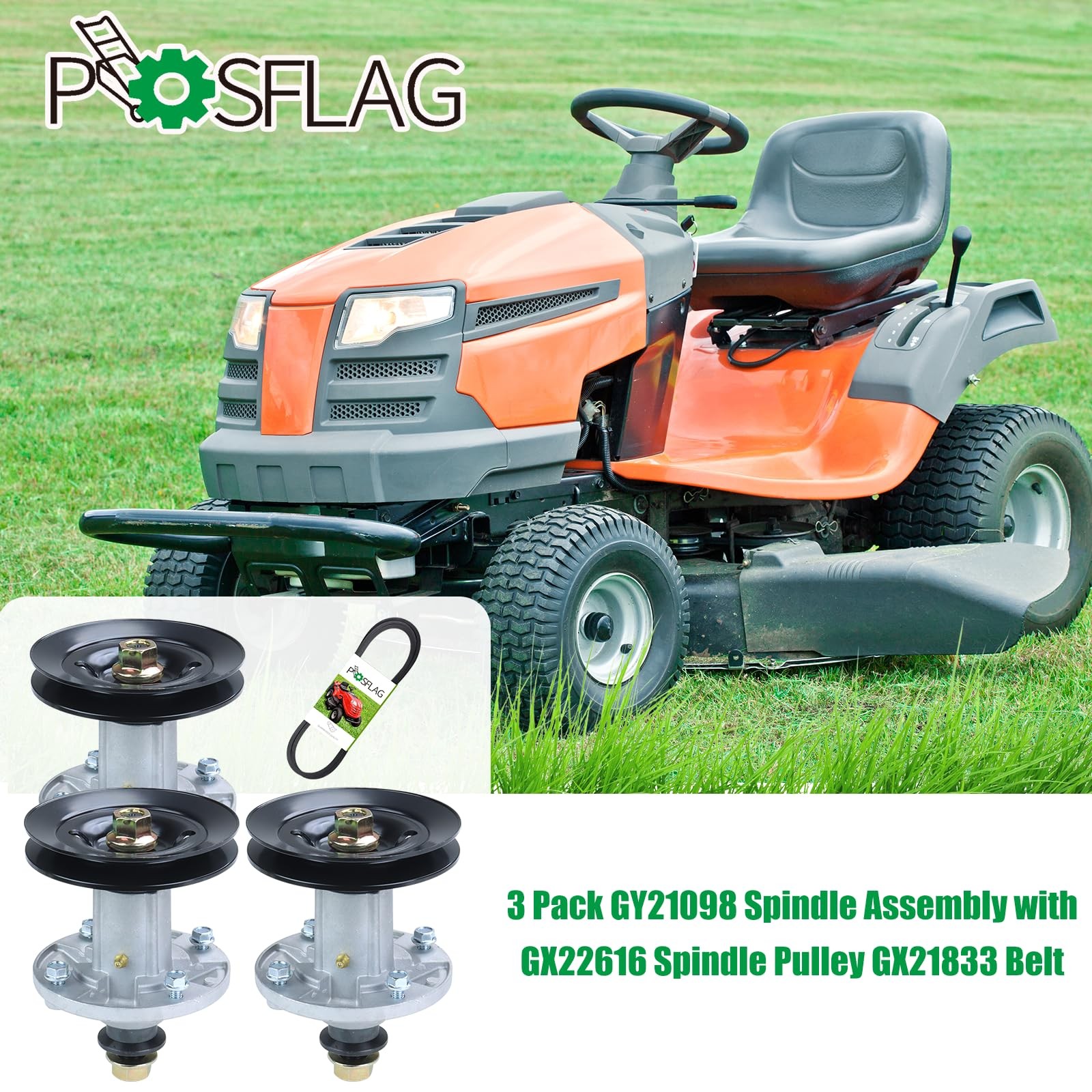 POSFLAG 3 Pack GY21098 Spindle Assembly for A6 3xGY21098+3xGX22616+GX21833