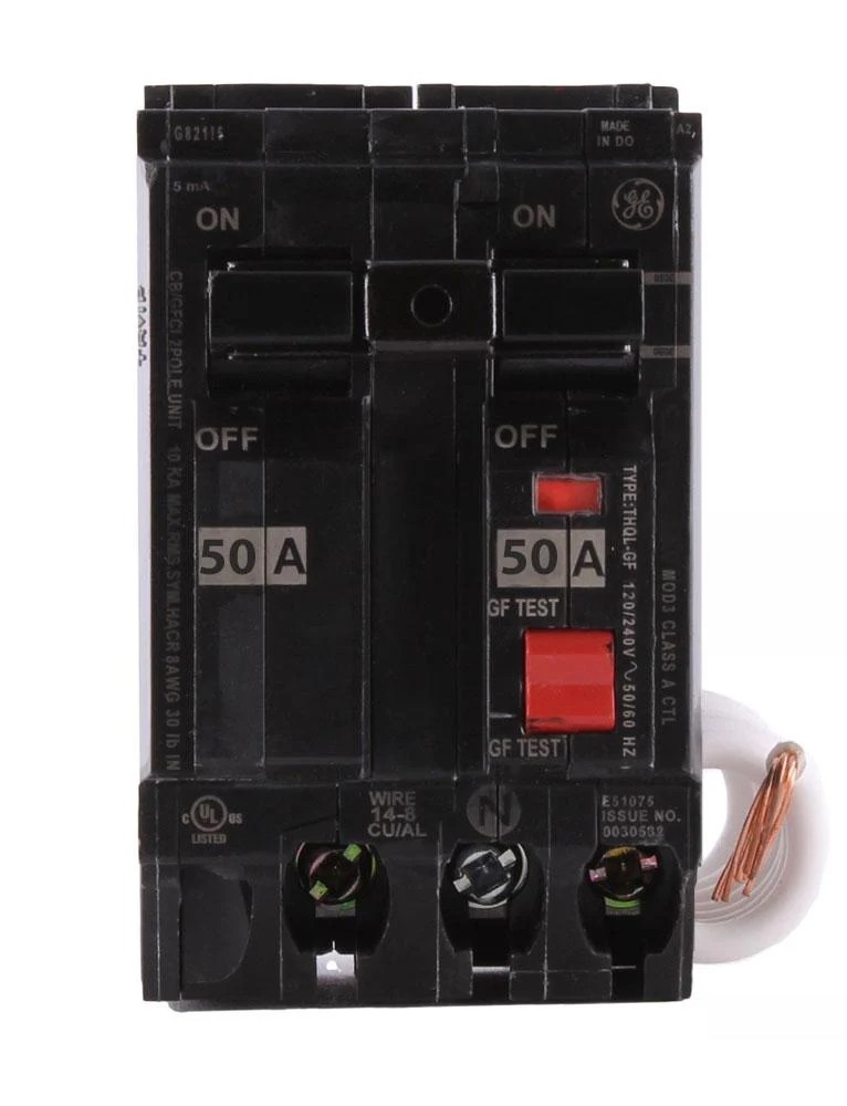 GE THQL2150GFT 50A 240V Circuit Breaker