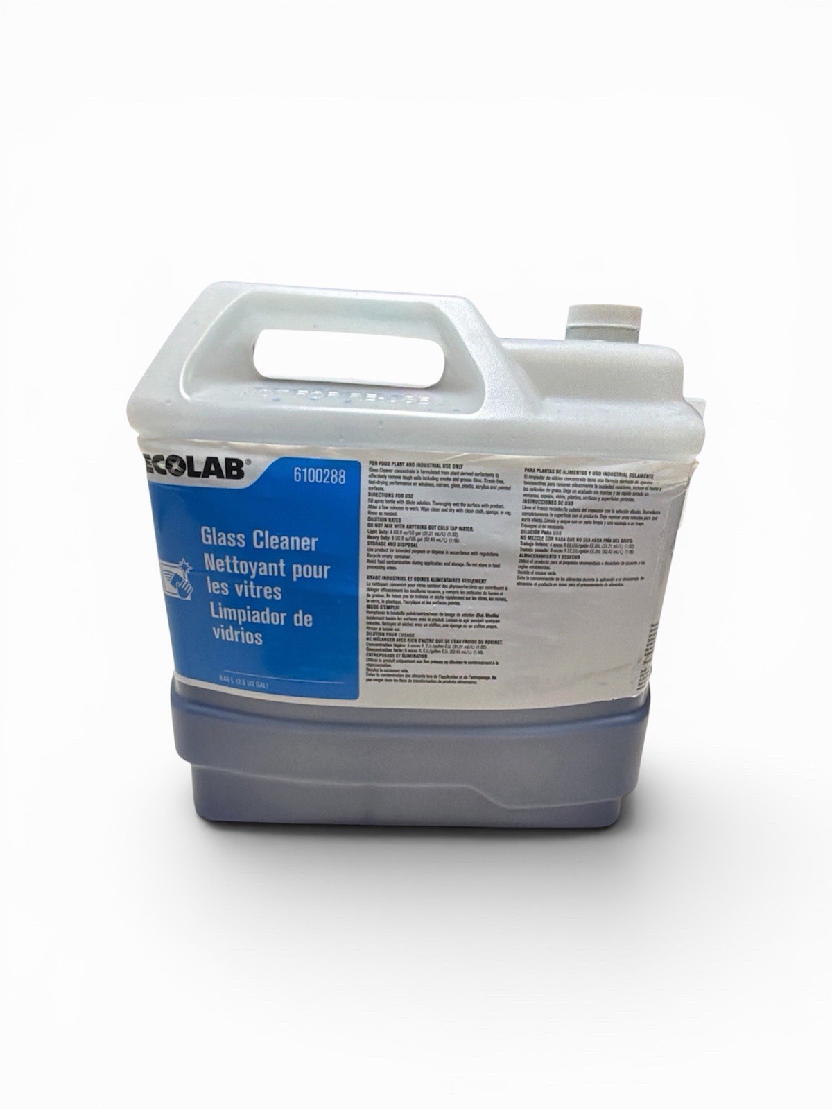 Ecolab Glass Cleaner Liquid 0.5 gal for Glass Surface, MPN 6100288