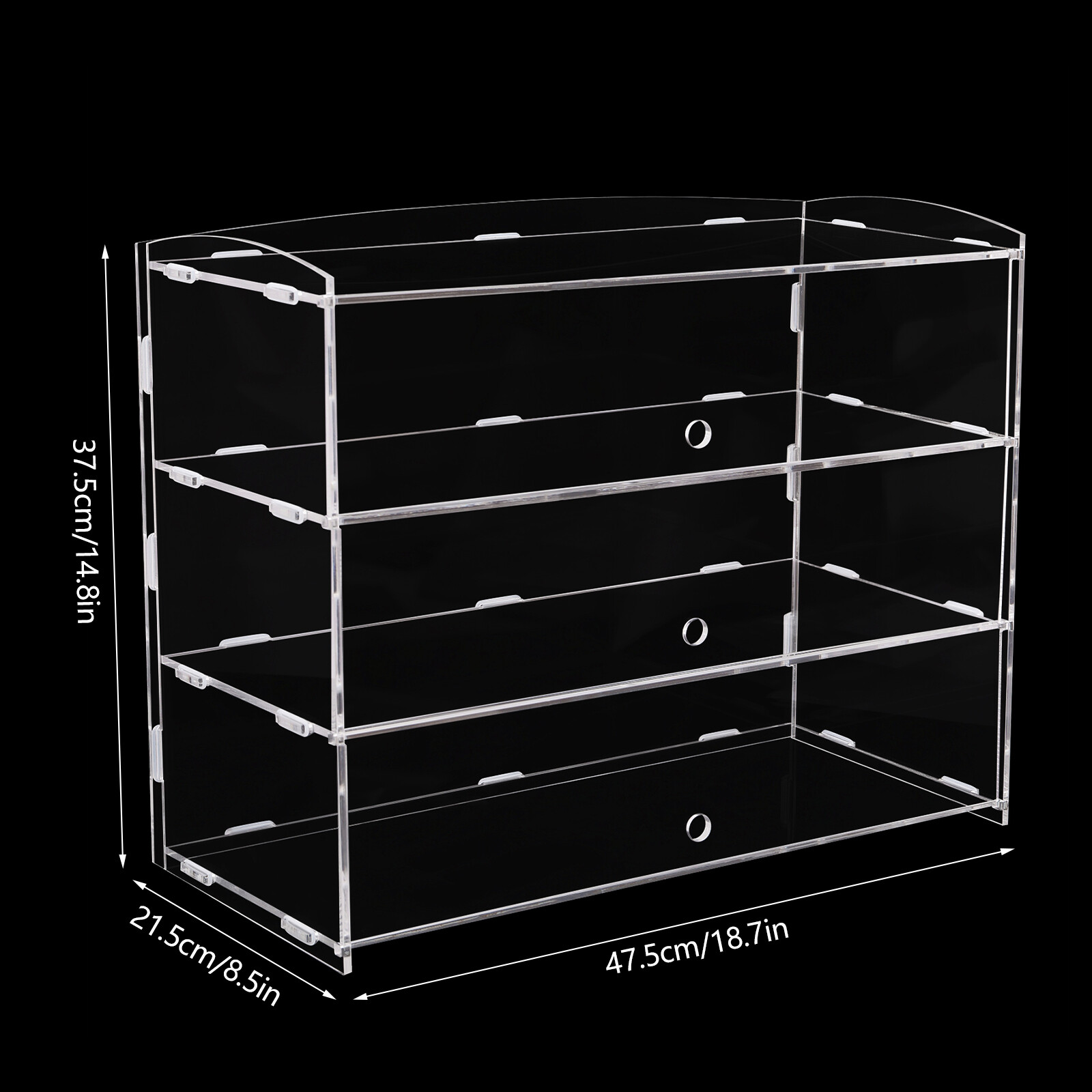 3-Tier Clear Acrylic Display Case 18.7 × 8.5 × 14.8 in For Funko Pop