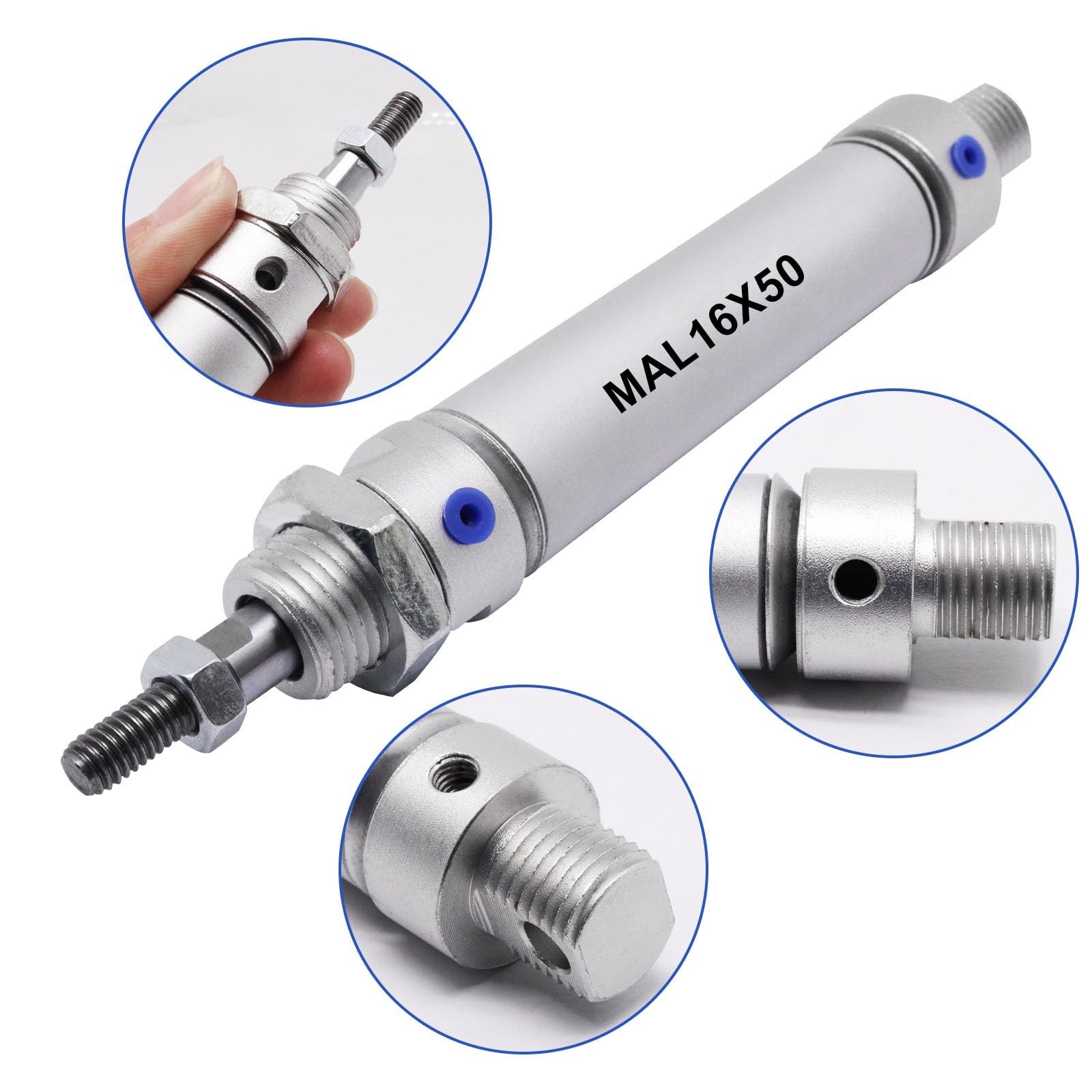 Pneumatic Cylinder 16mm Bore 50mm Stroke Air Cylinder Single Rod Double Actio…