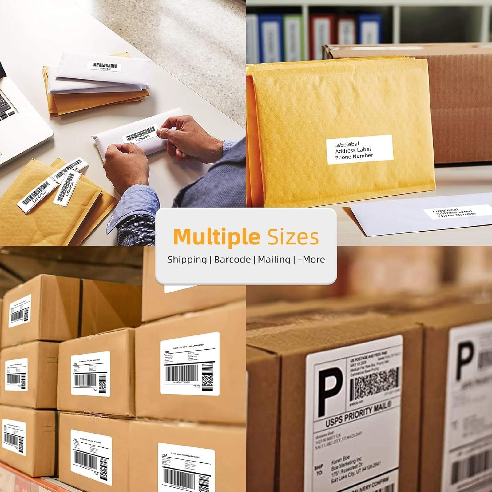 12 Rolls 4″ x 3″ Direct Thermal Label (101mm x 76mm) Multipurpose Shipping Ad…