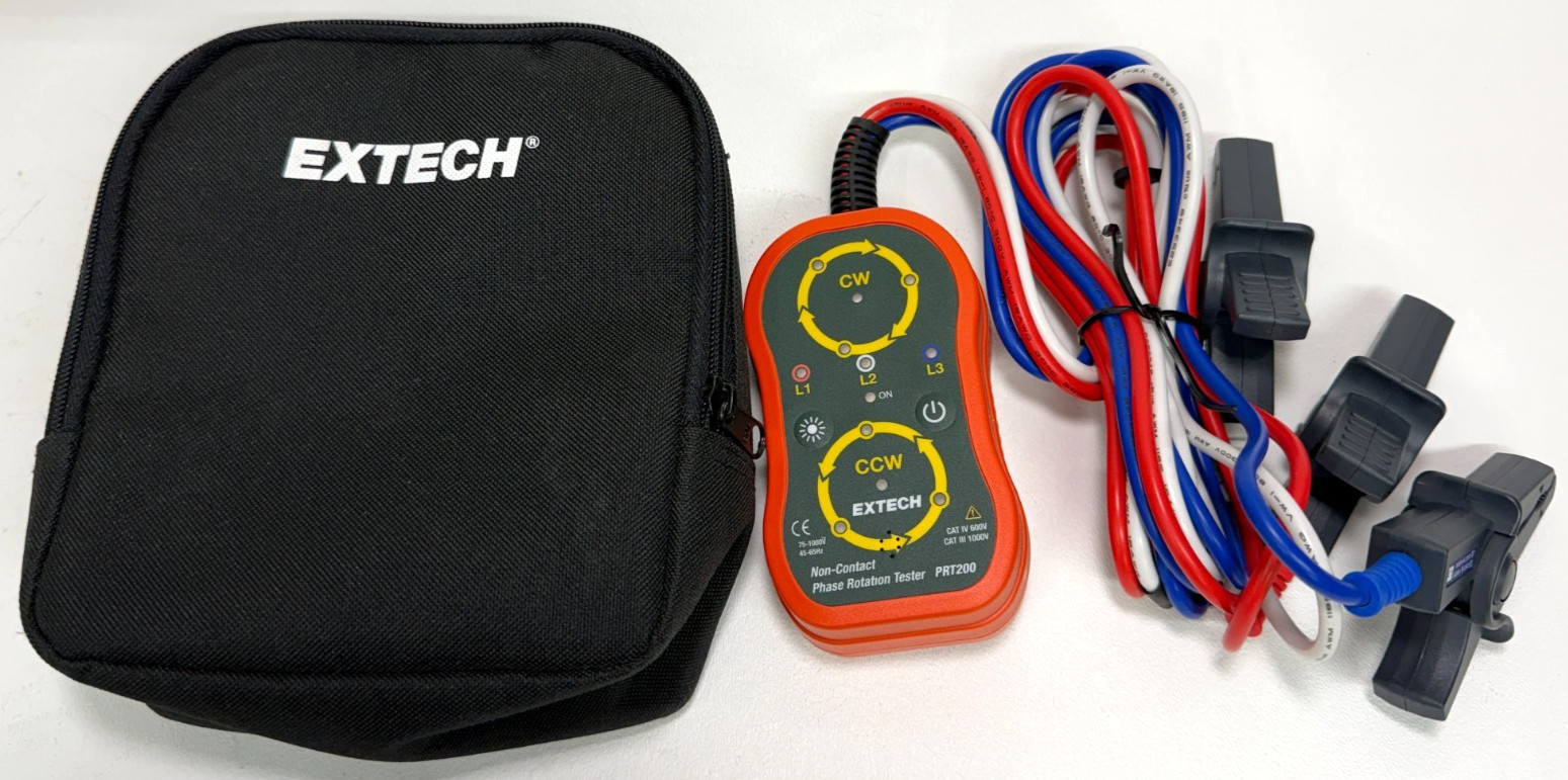 EXTECH PRT200 Non-Contact Phase Rotation Tester with Case CAT IV 600V III 1000V