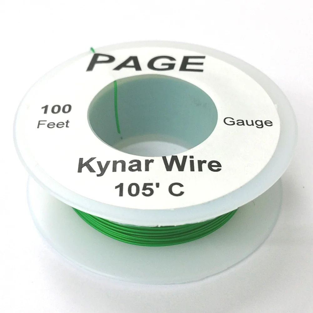 100′ Page 28AWG GREEN KYNAR Insulated Wire Wrap Wire 100 Foot Roll ~ Made In USA