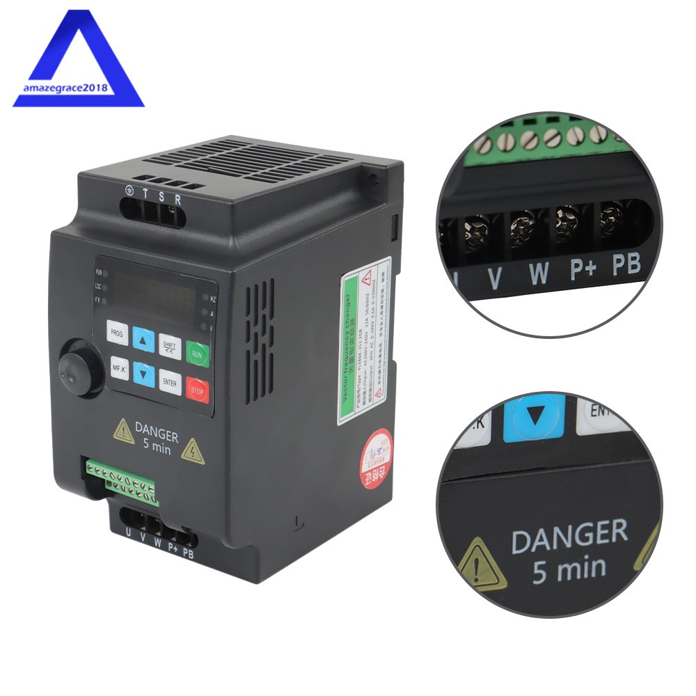 1 to 3 Phase Variable Frequency Drive Inverter 2.2 KW VFD 220 V 3 HP