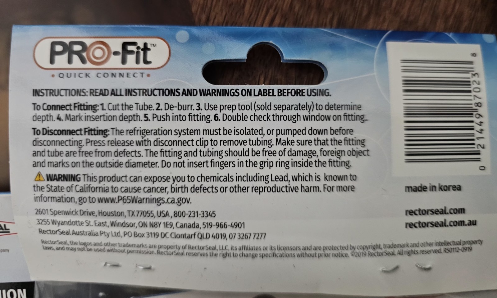 10 Count New Sealed Rectorseal Pro-fit #87023 7/8″Quick Connect Refrigerant Line