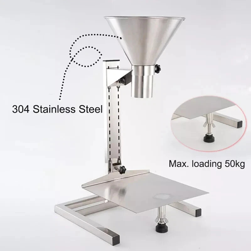 Stainless Steel Feeding Hopper with Support Stand Manual Filling Package Funnel