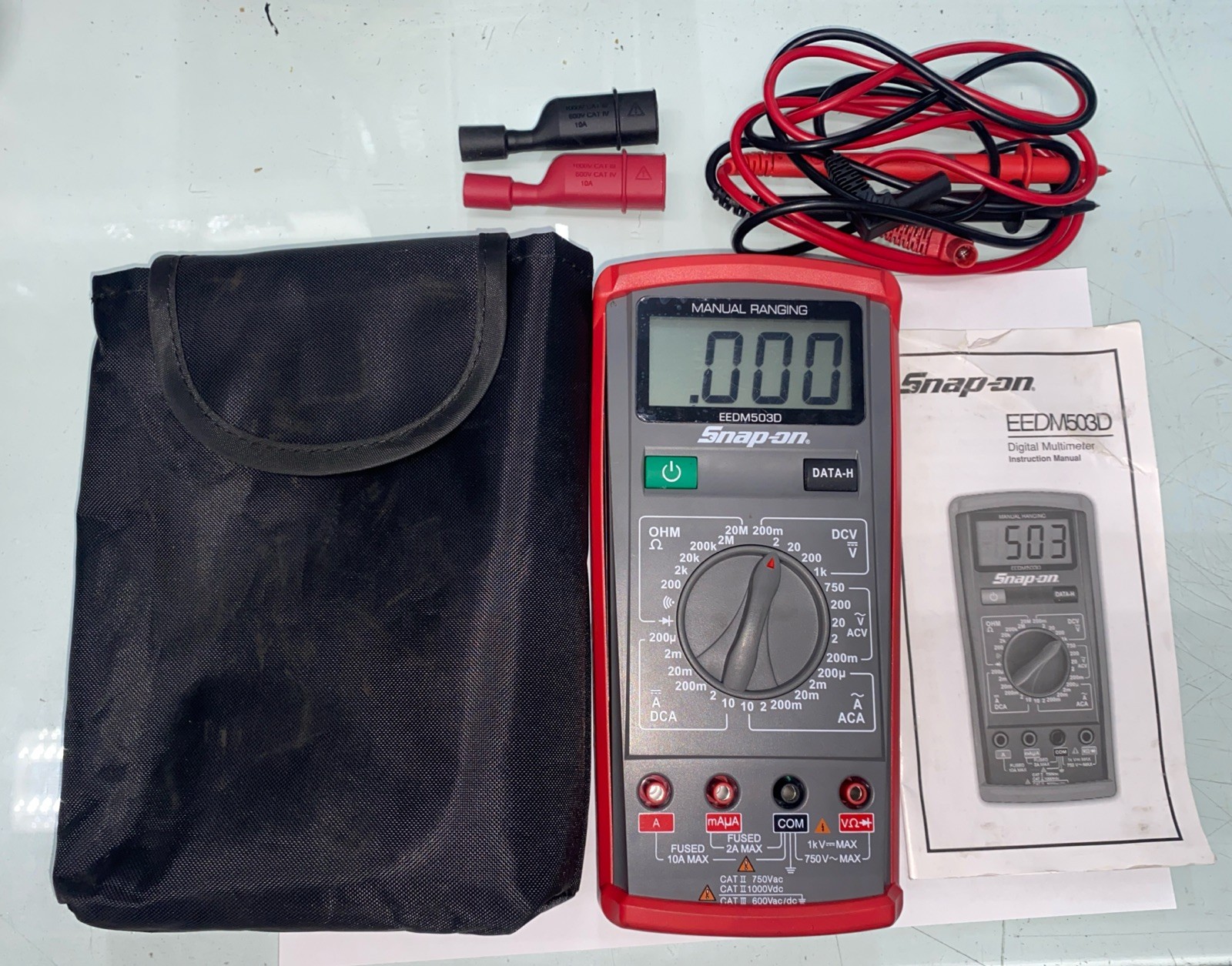 SNAP-ON Digital MultiMeter CAT III w/ Probes Bag EEDM503D