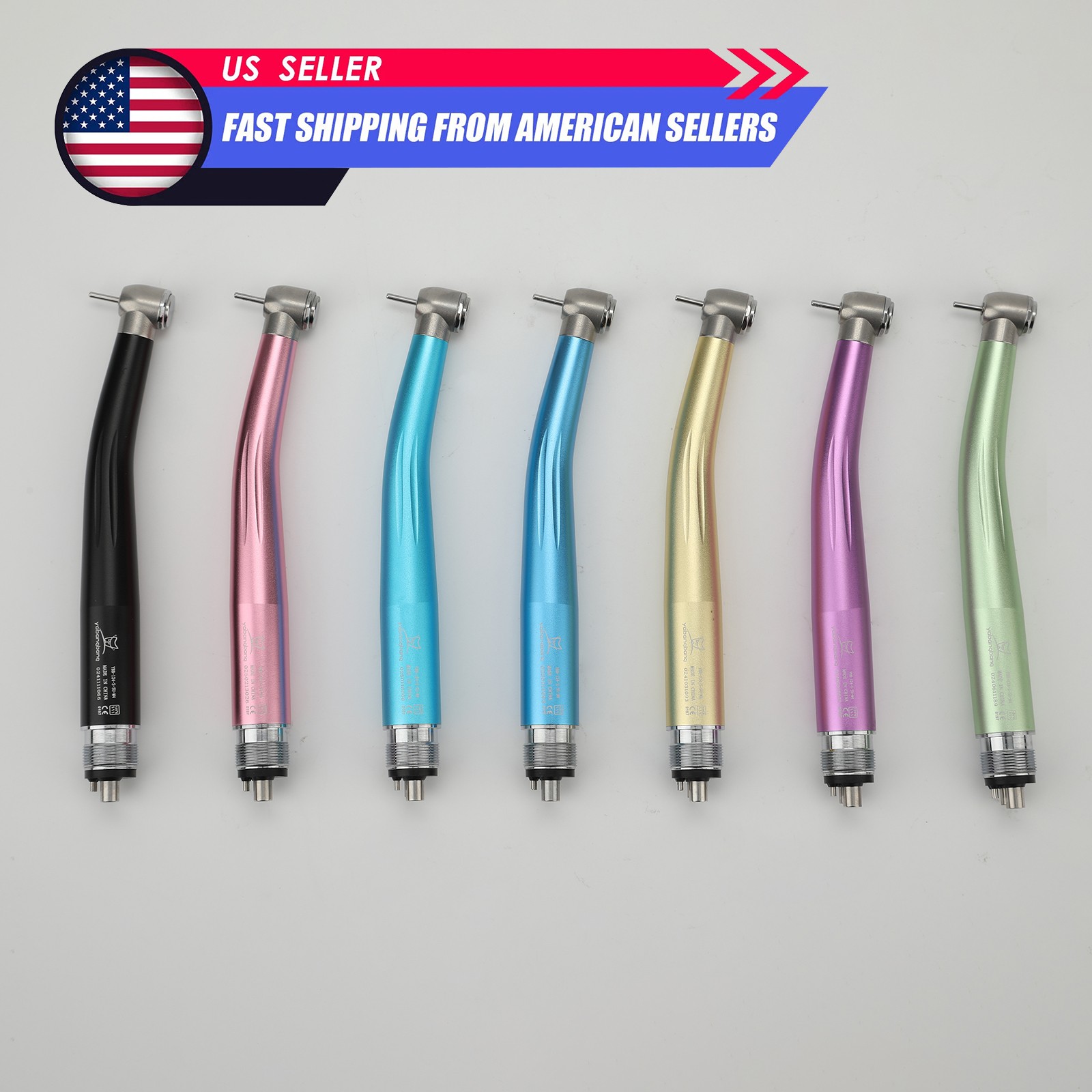 NSK Style Dental High Speed Handpiece 4Hole Turbine Push Button 7 Color
