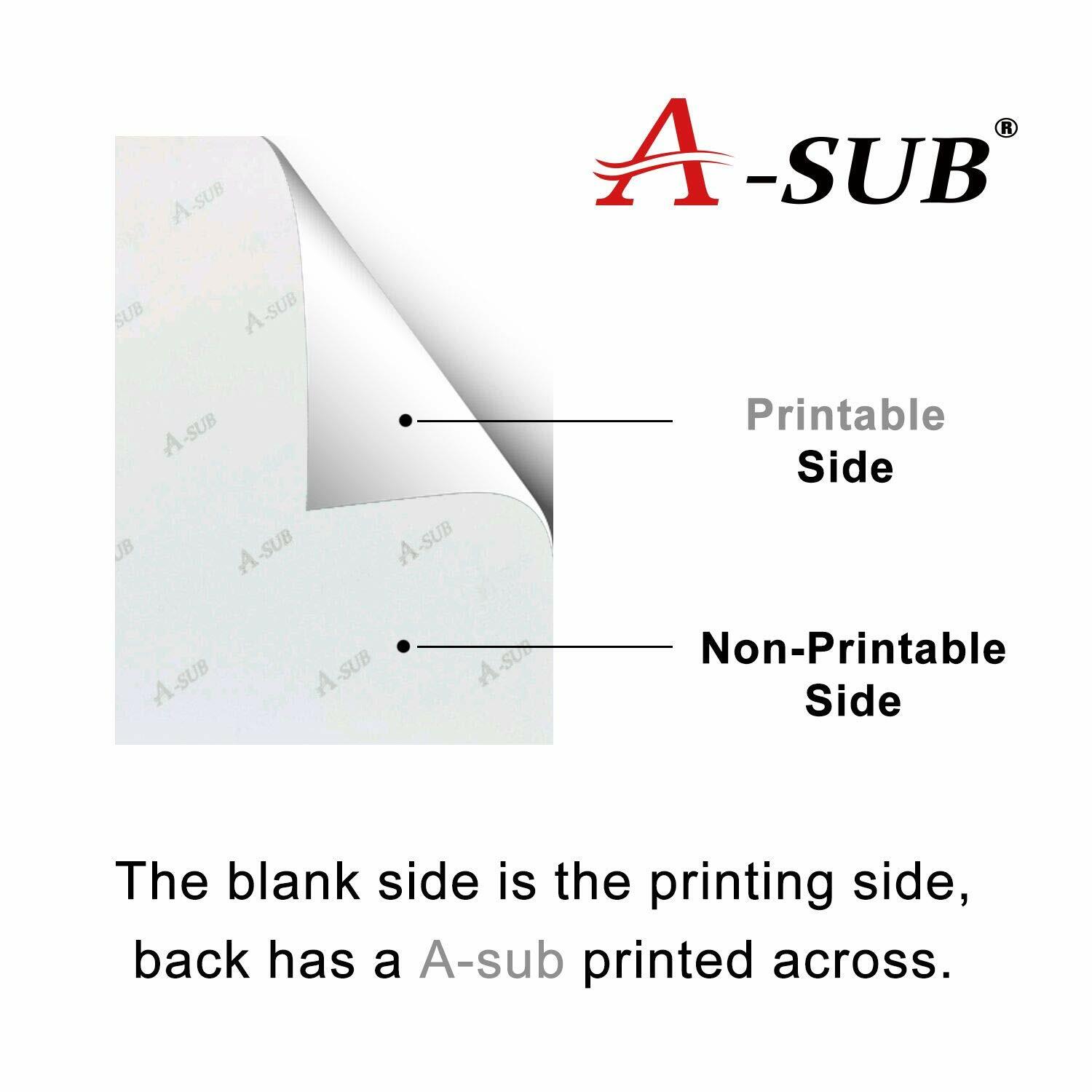 A-SUB Sublimation Paper 125g 8.5×11 110 Sheets for Inkjet Printers Heat Transfer