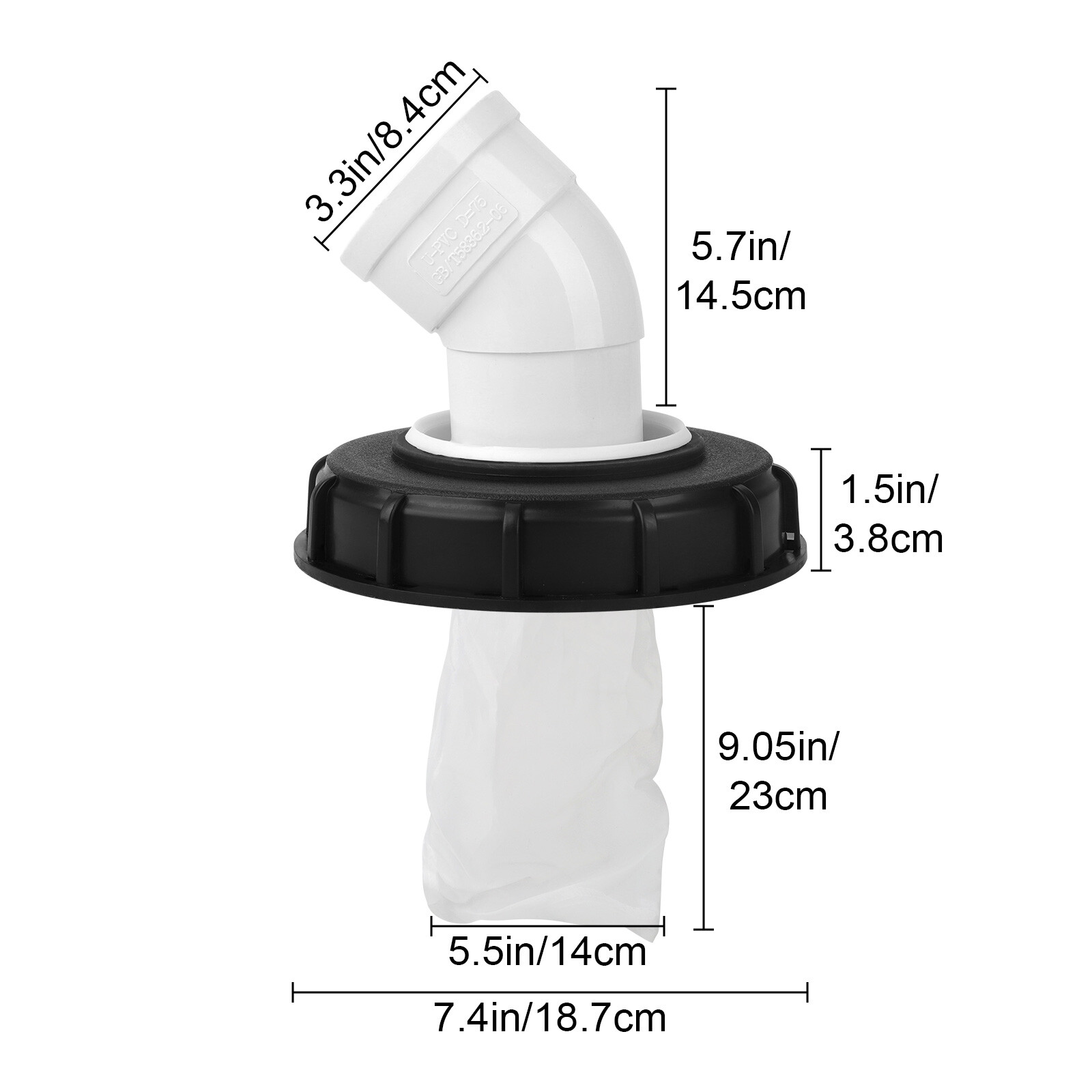 45° IBC Tote Tank Cover with Filter Tank Cap Ton Barrel Filter Lid Cover