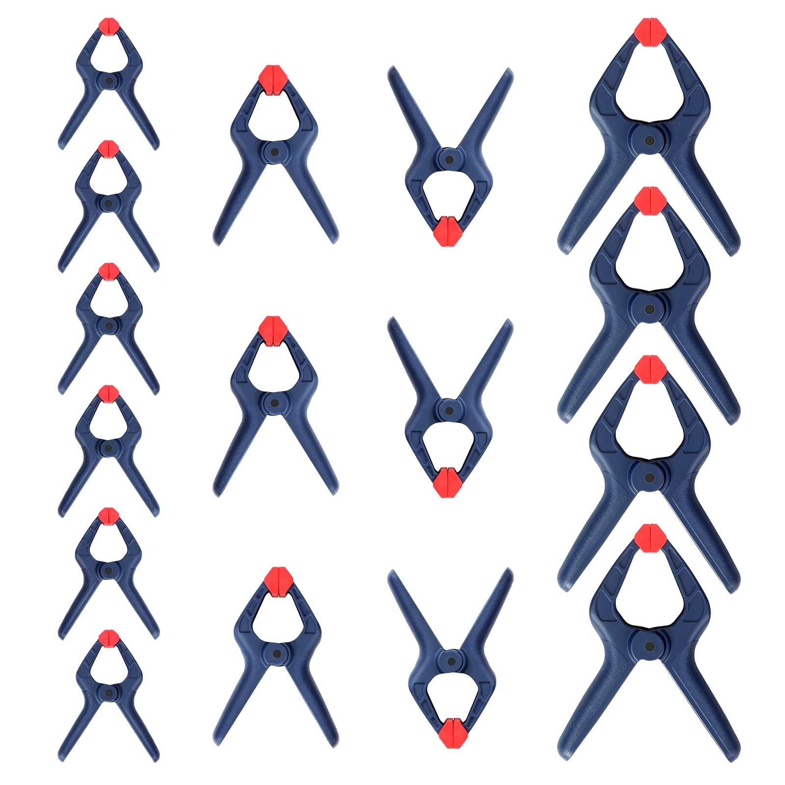 WORKPRO Spring Clamp Set, Mixed Size Set (3-3/8″, 4-1/2″, 6-1/2″), Blue