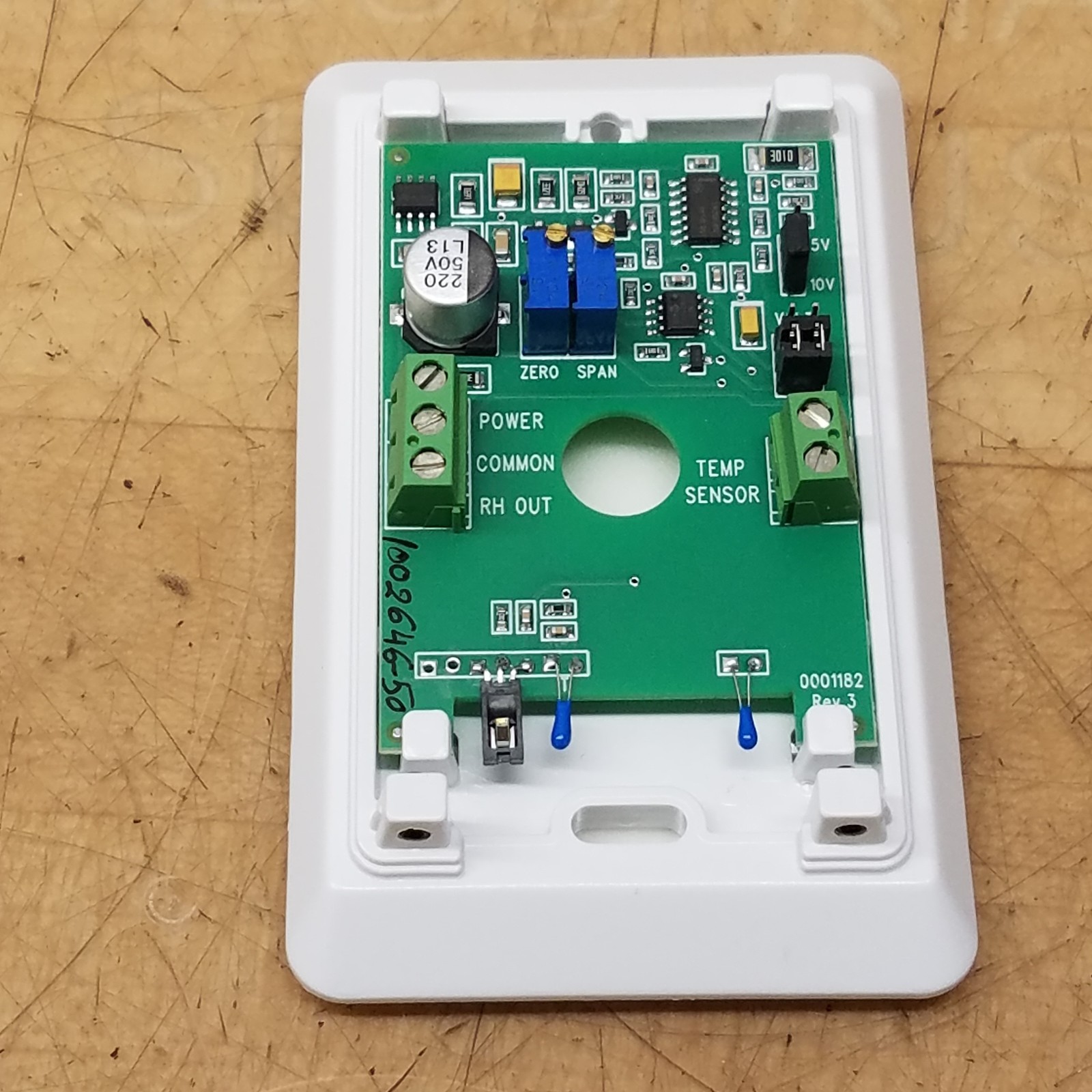 Greystone RH100B02J Humidity Transducer, Space, 2%, 10K Thermistor, 24VAC/DC