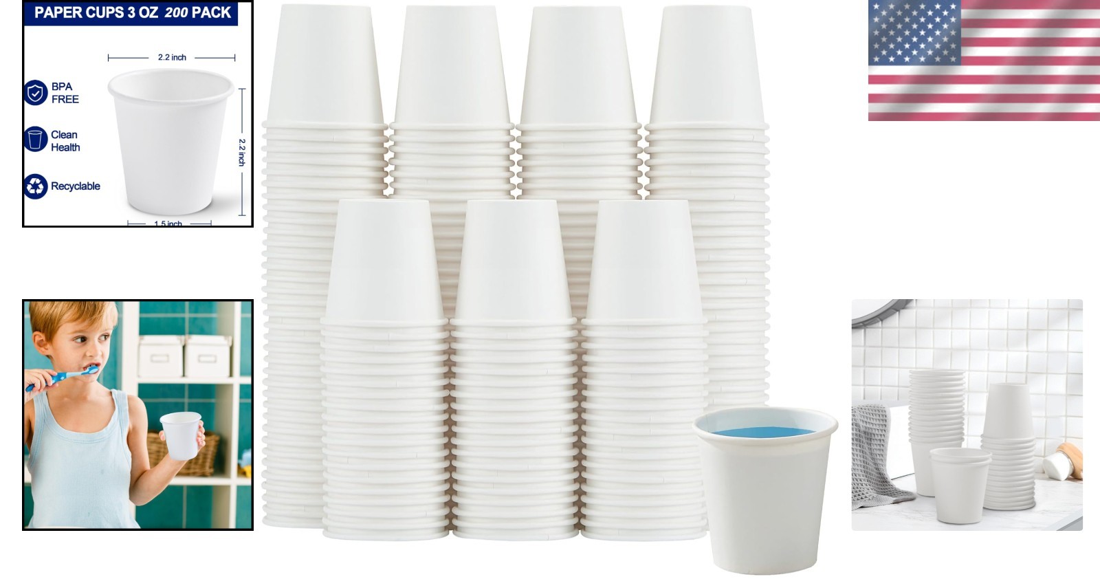 3oz Paper Cups Dixie Cup[100 Pack], Disposable Bathroom Cups, Elegant Design …