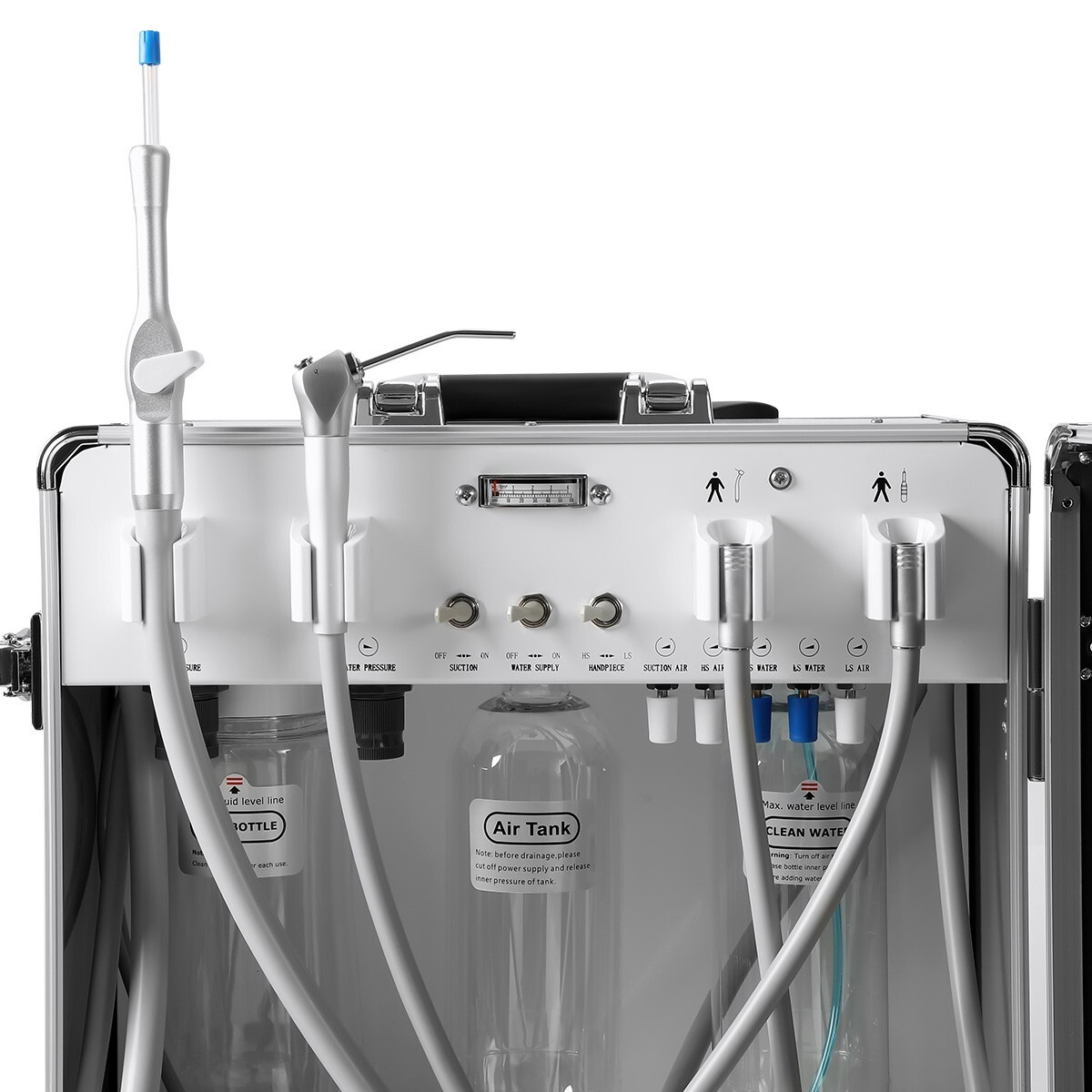 Portable Dental Mobile Delivery Unit System Air Compressor Strong Suction 4Hole