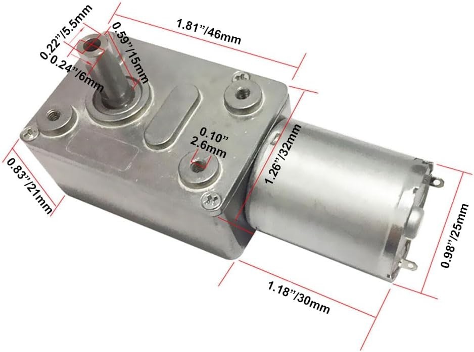 Electric Motor 12V 6rpm for Low Speed Applications