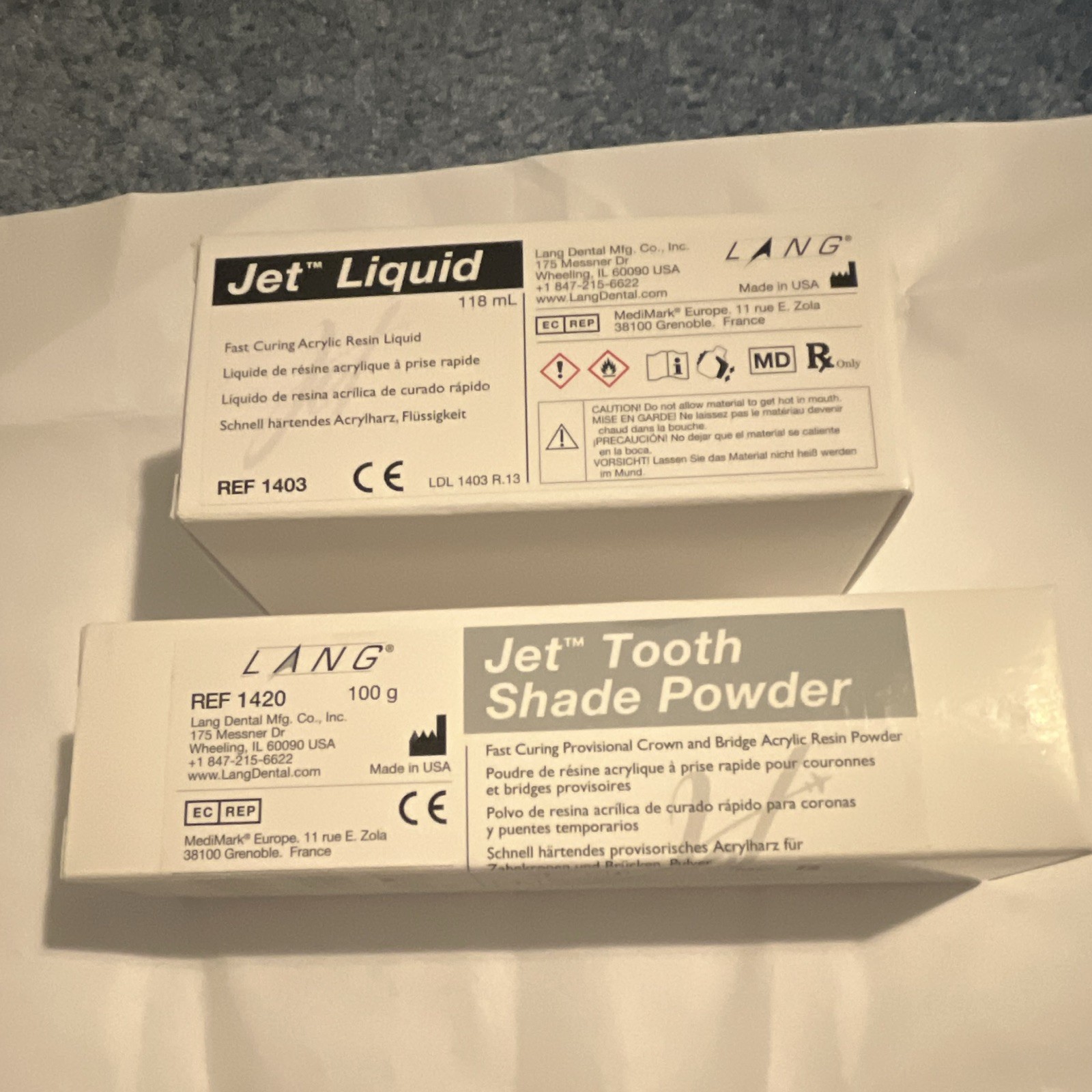 Lang Jet Liquid 118 mL & Jet Tooth Shade Powder 100g REF 1403/1420