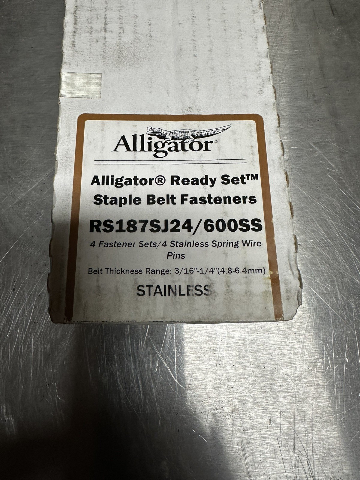 Flexco RS187SJ24/600SS Stainless Alligator Ready Set Staple Belt Fasteners 54607