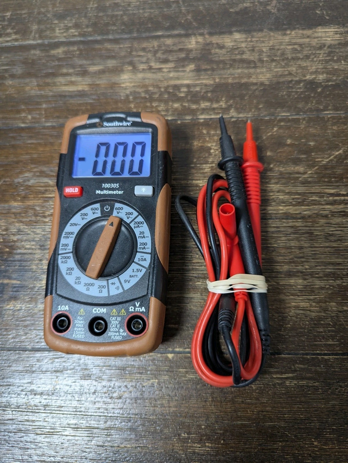 Southwire 10030s Multimeter Volt AC/DC Tester CAT III 600V W/Leads TESTED