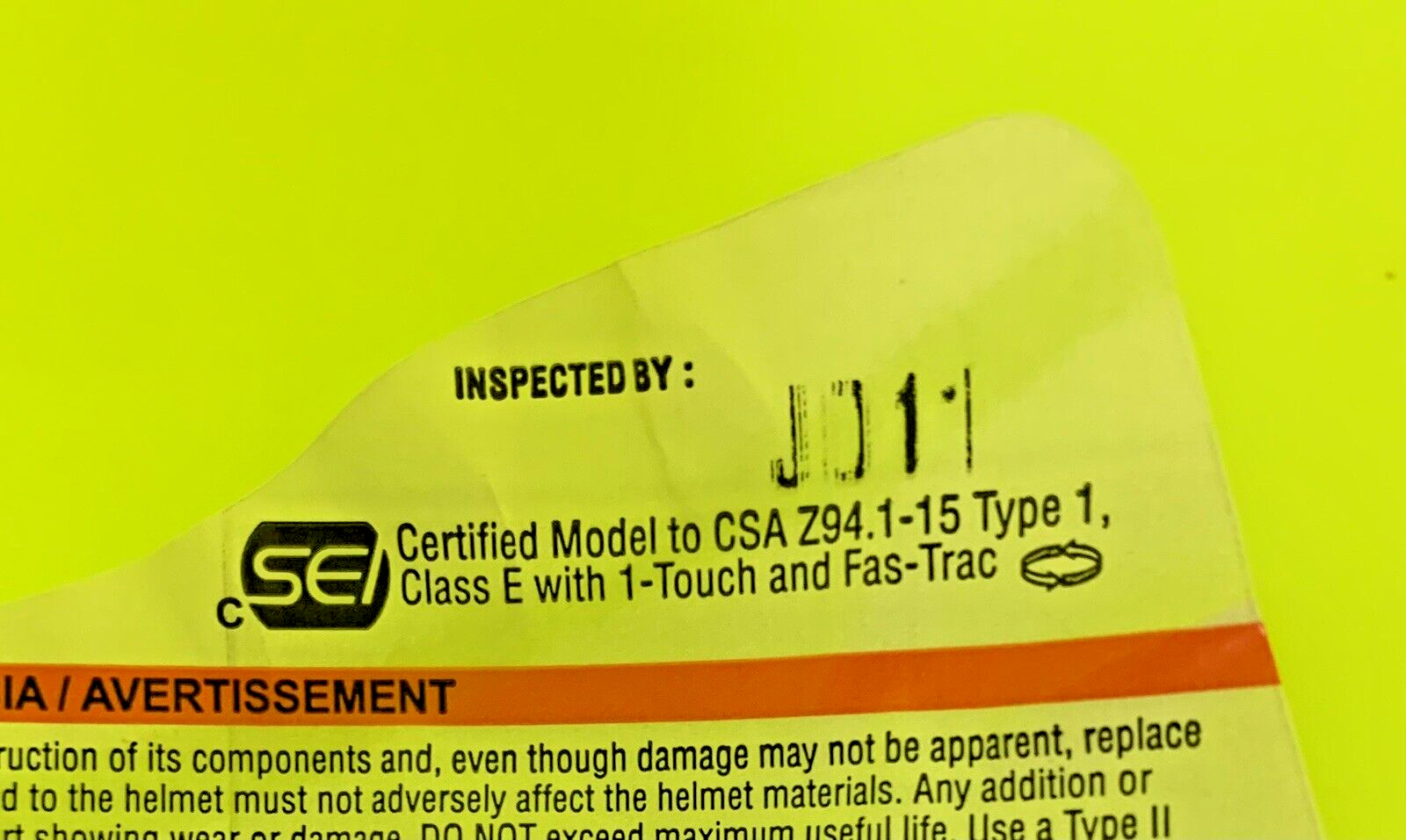 MSA 10061515 Safety Full Brim Hard Hat Type 1 V-Gard Fas-Trac Hi-Viz Yellow M