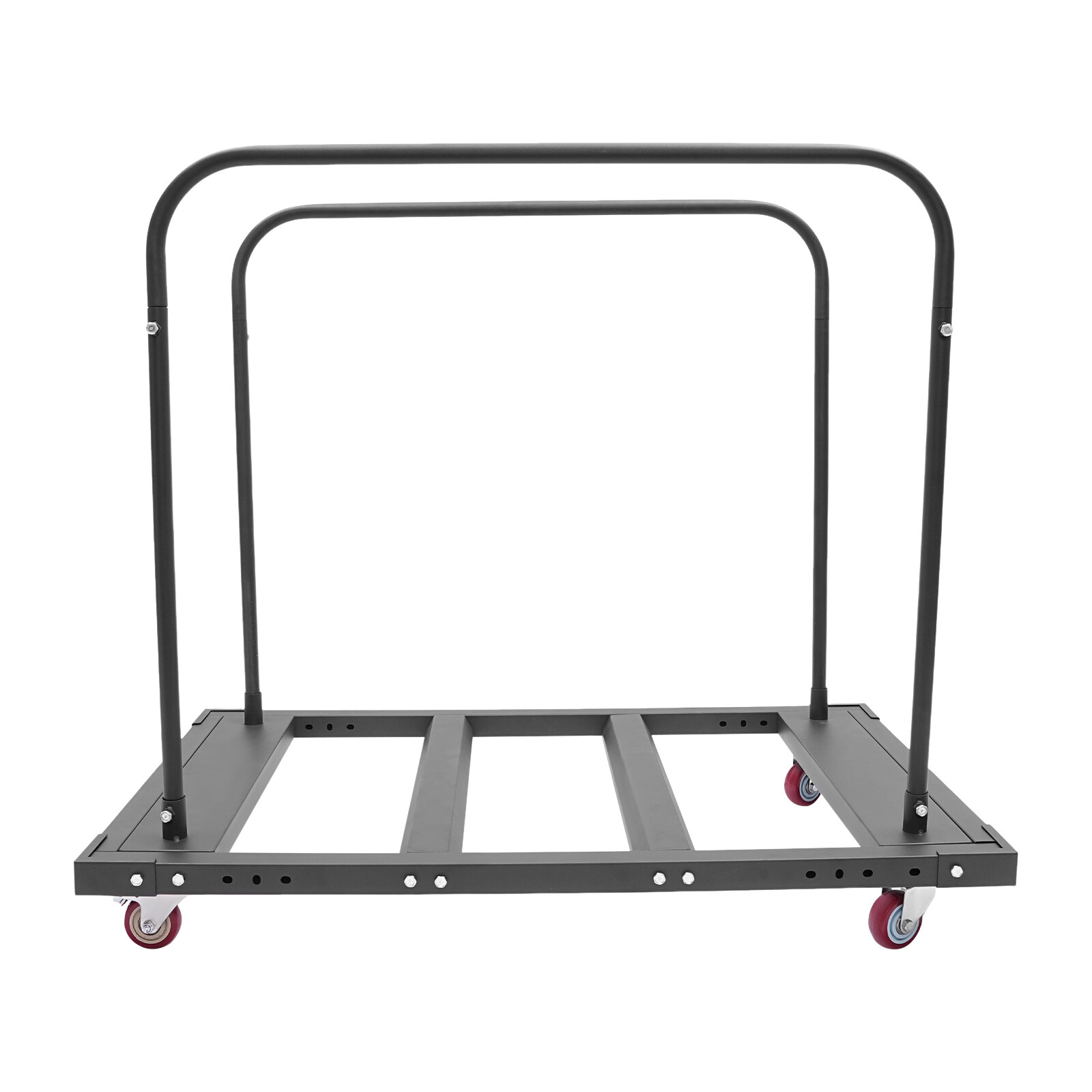 Heavy Duty Q235 Steel Folding Table Cart with Wheels, Holds 10 Tables