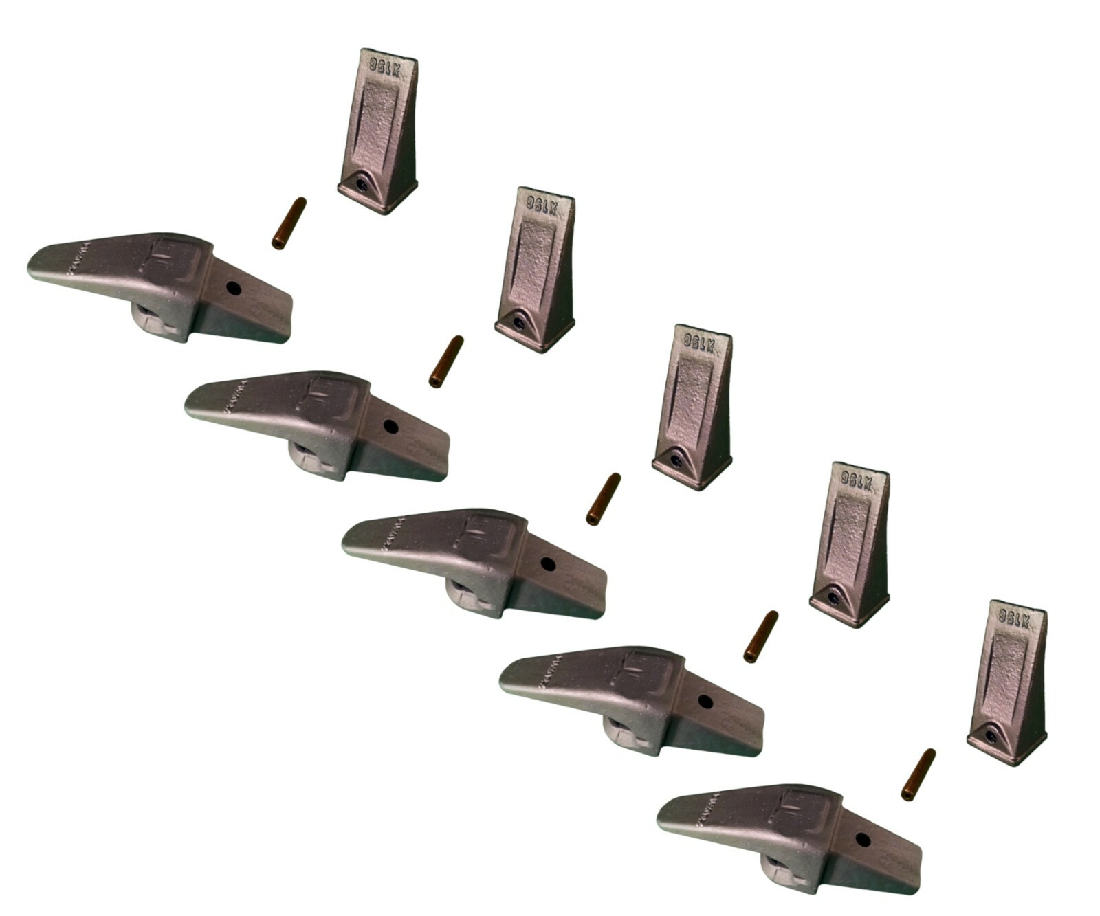5 Excavator, Skid Bucket Weld-on Shanks, Teeth, Pins, 5/8″ Lip – 230X156, X156