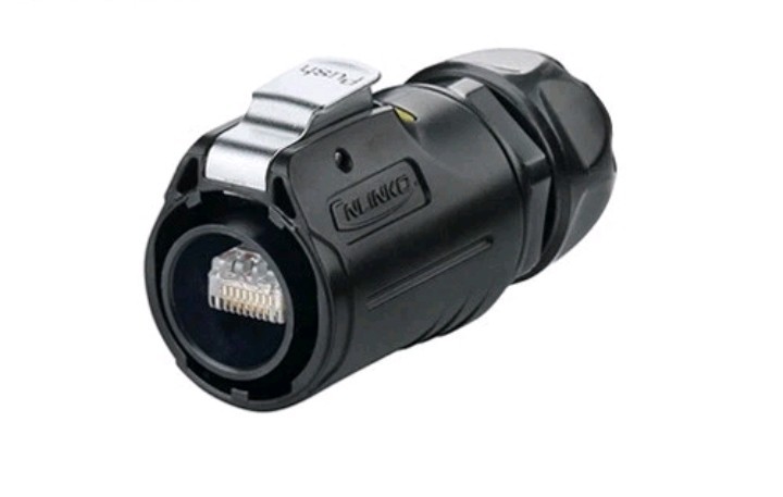 CNLINKO Circular Ethernet Industrial Connector RJ45 Male Plug Outdoor Waterproof