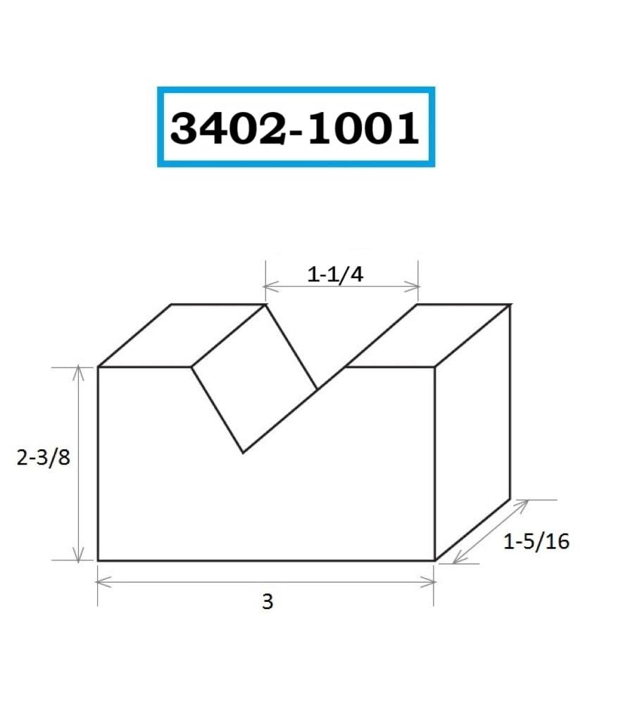 HHIP 3 X 1-3/4 X 2-3/8 INCH CAST Iron V Block Set 3402-1001