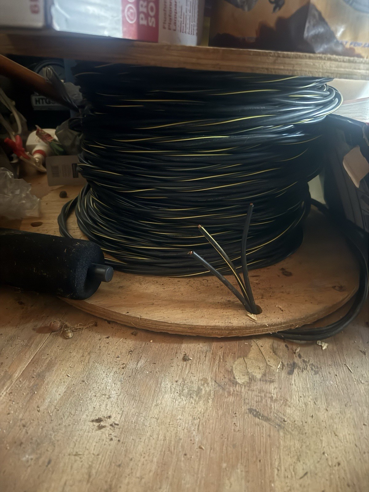 2-Conductor Stranded Copper Cable 100 ft Spool, PVC Jacket Black/Yellow
