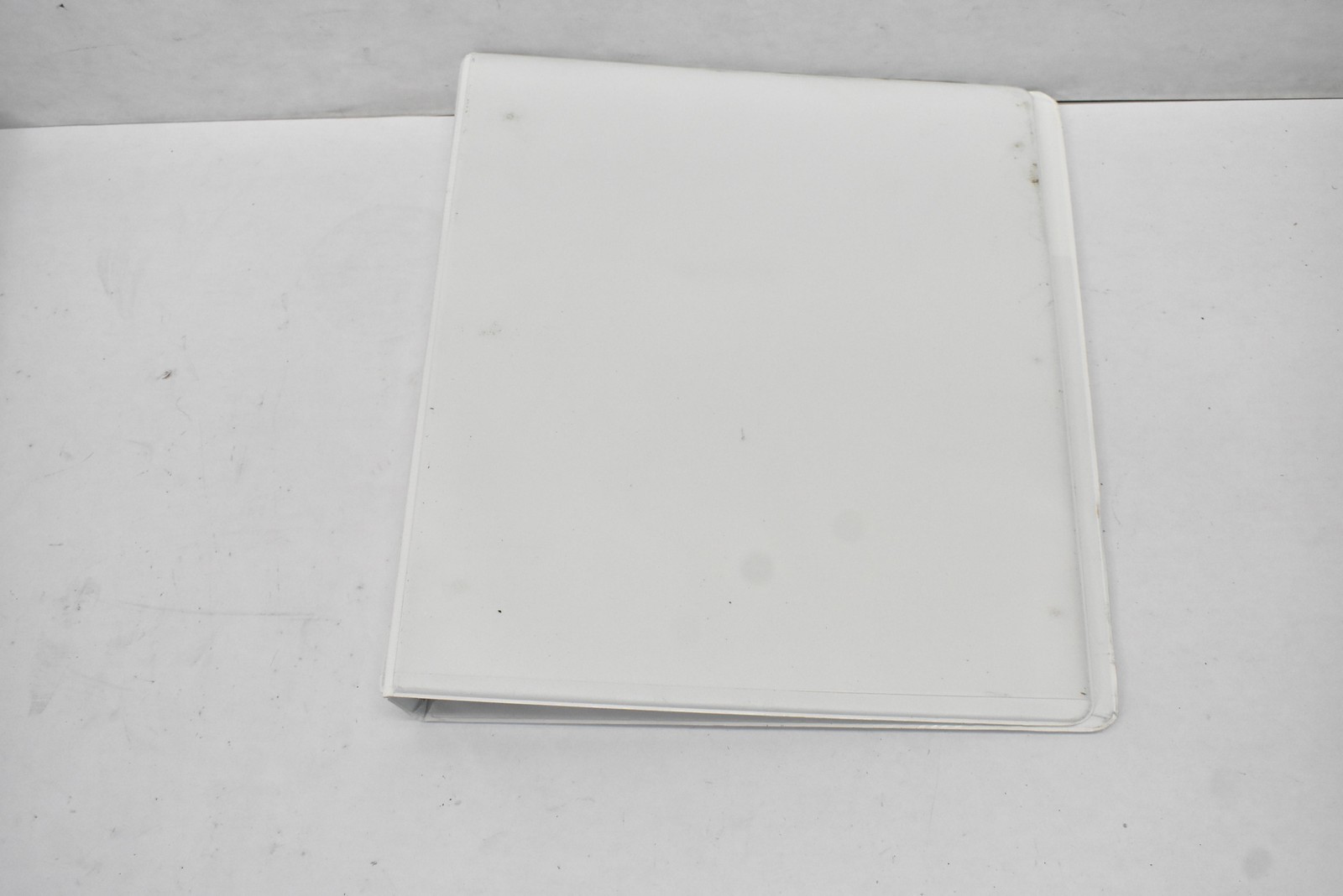 Lot Of 8 White 1″ 3-Ring Daily Use Binder Clear Overlay Vinyl Office Supplies