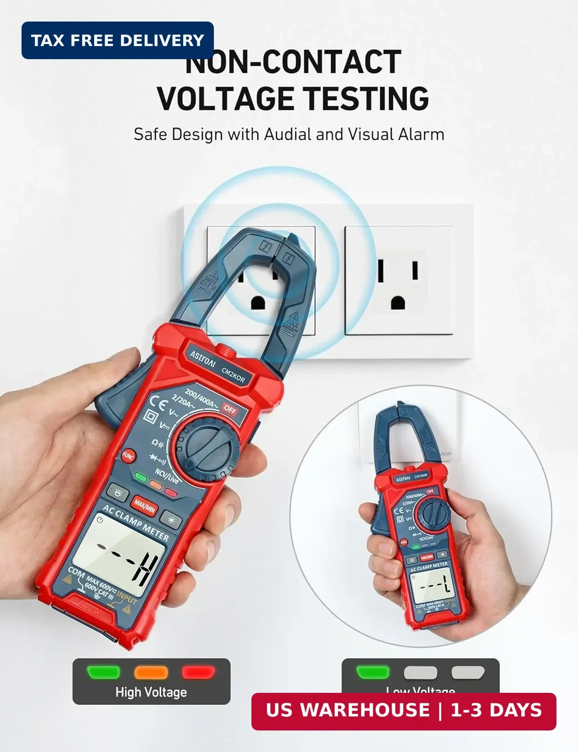 Digital Clamp Meter Multimeter 2000 Counts Amp Voltage Tester Auto-rangi