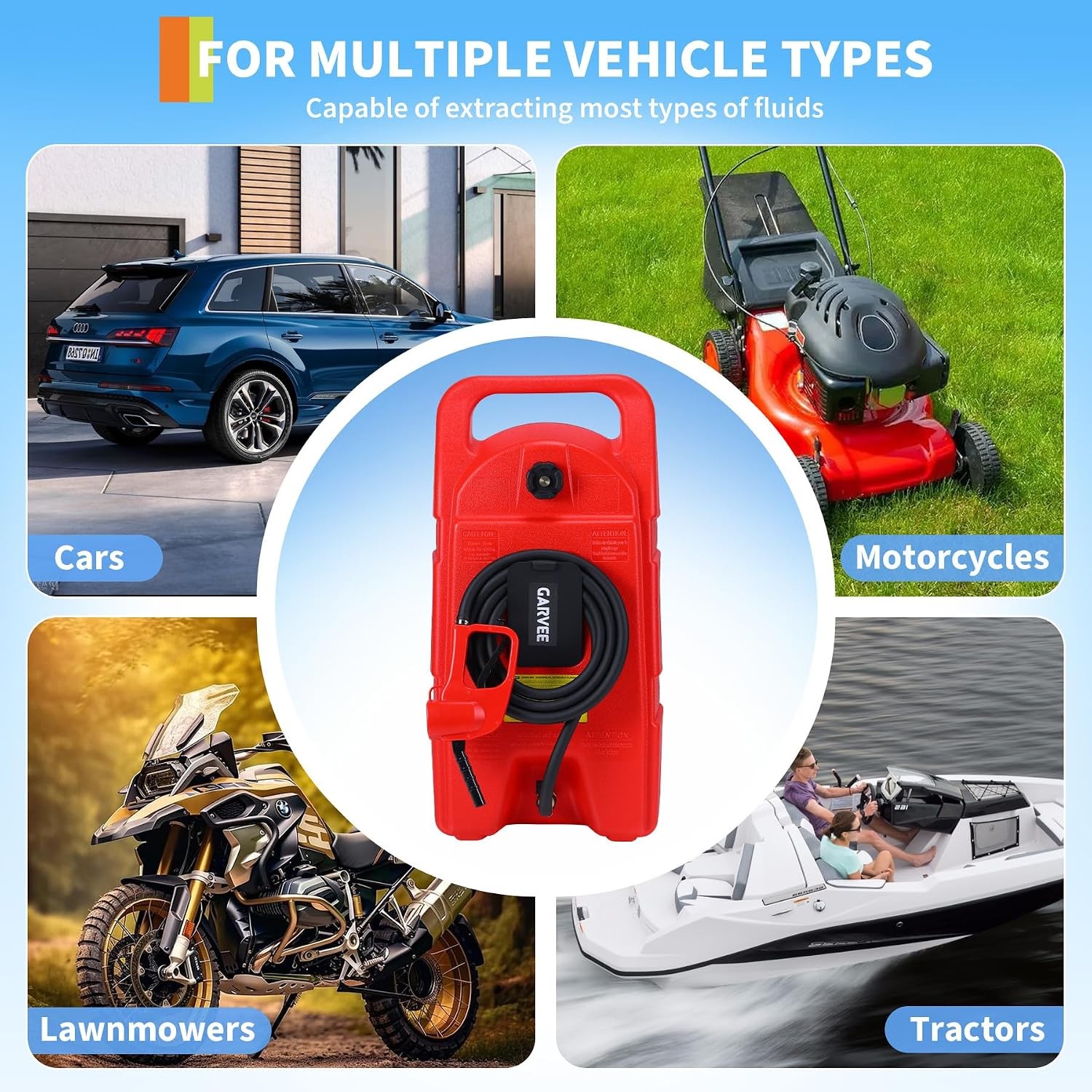15 Gallon Fuel Caddy Portable Gas Storage Tank Container with Hand Pump Wheels