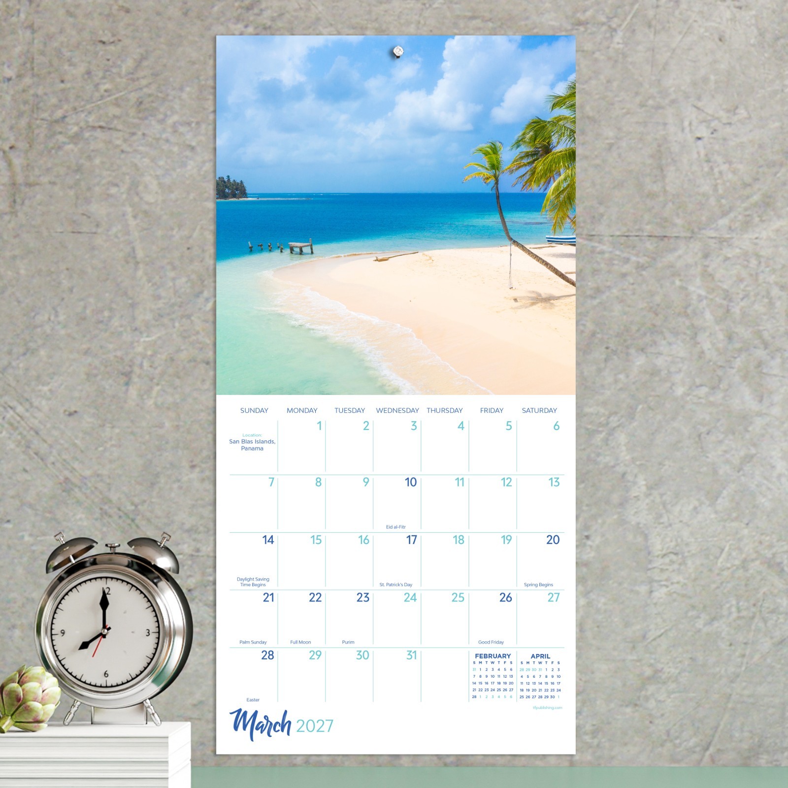 2027 Tropical Beaches Mini Calendar